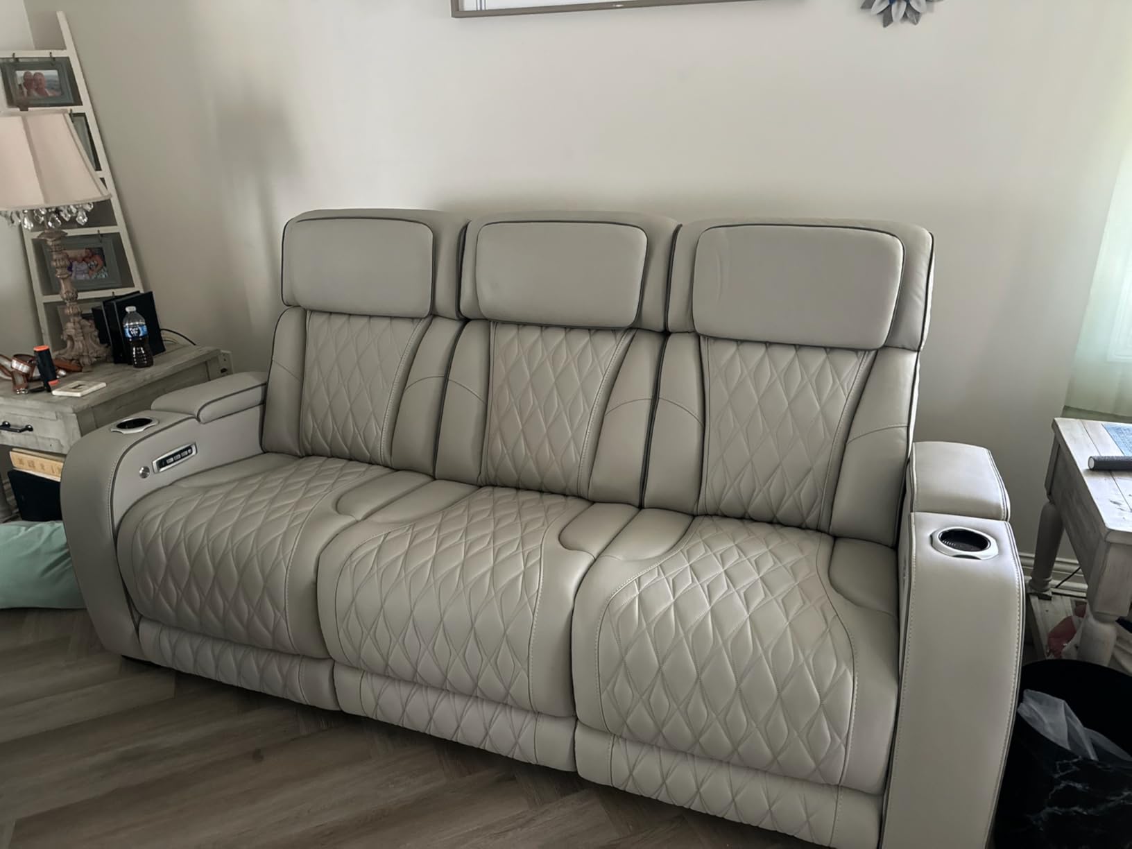 Signature Design by Ashley Leather Power Recliner Chair, Zero Gravity | Soothing air massage and heat, Extended ottoman with adjustable headrest, 250-lb weight capacity, Boyington Series customer photo 2