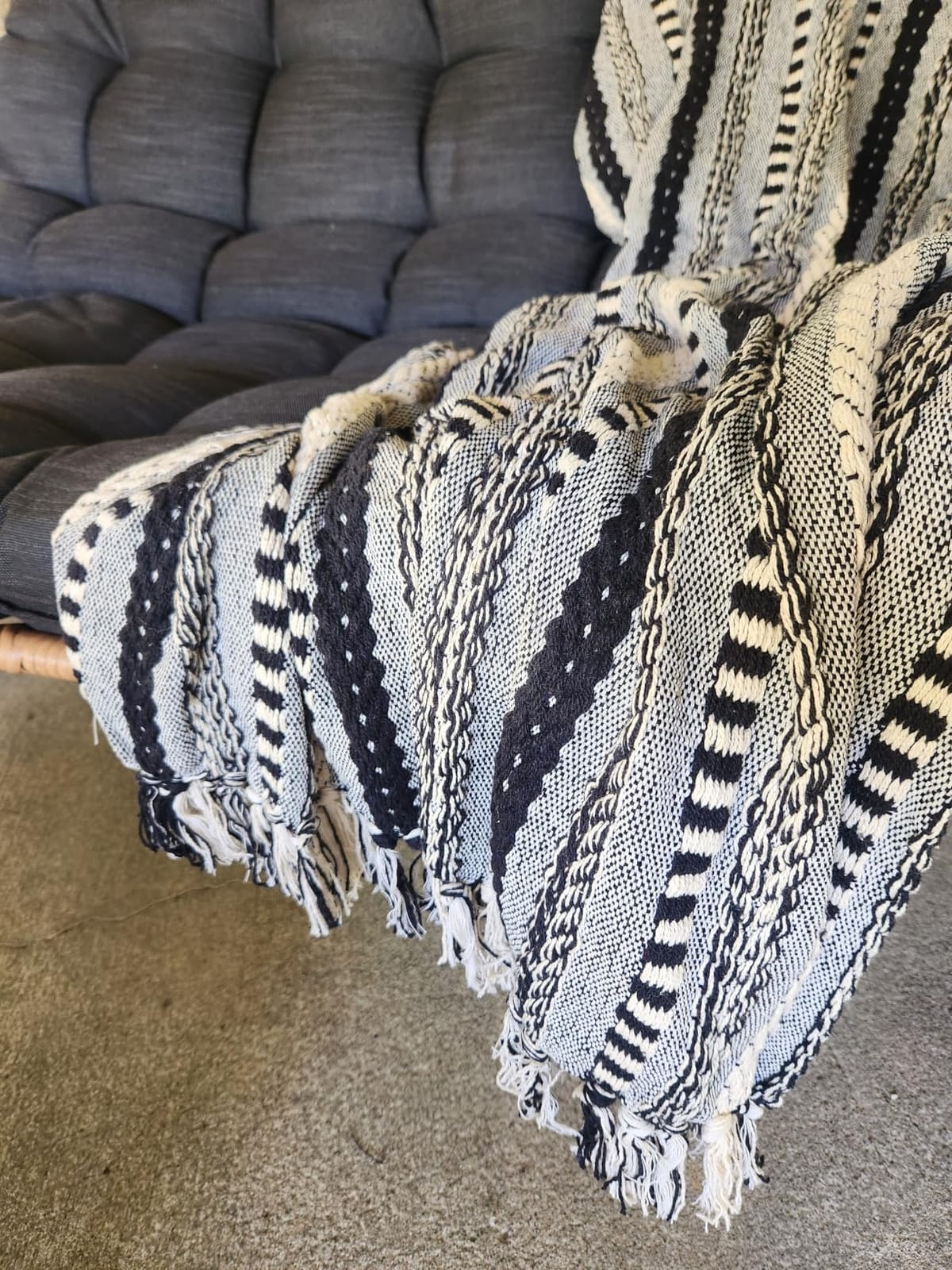 Outdoor Loveseat, Boho Rattan Patio Couch with Soft Cushion (Beige) customer photo 1