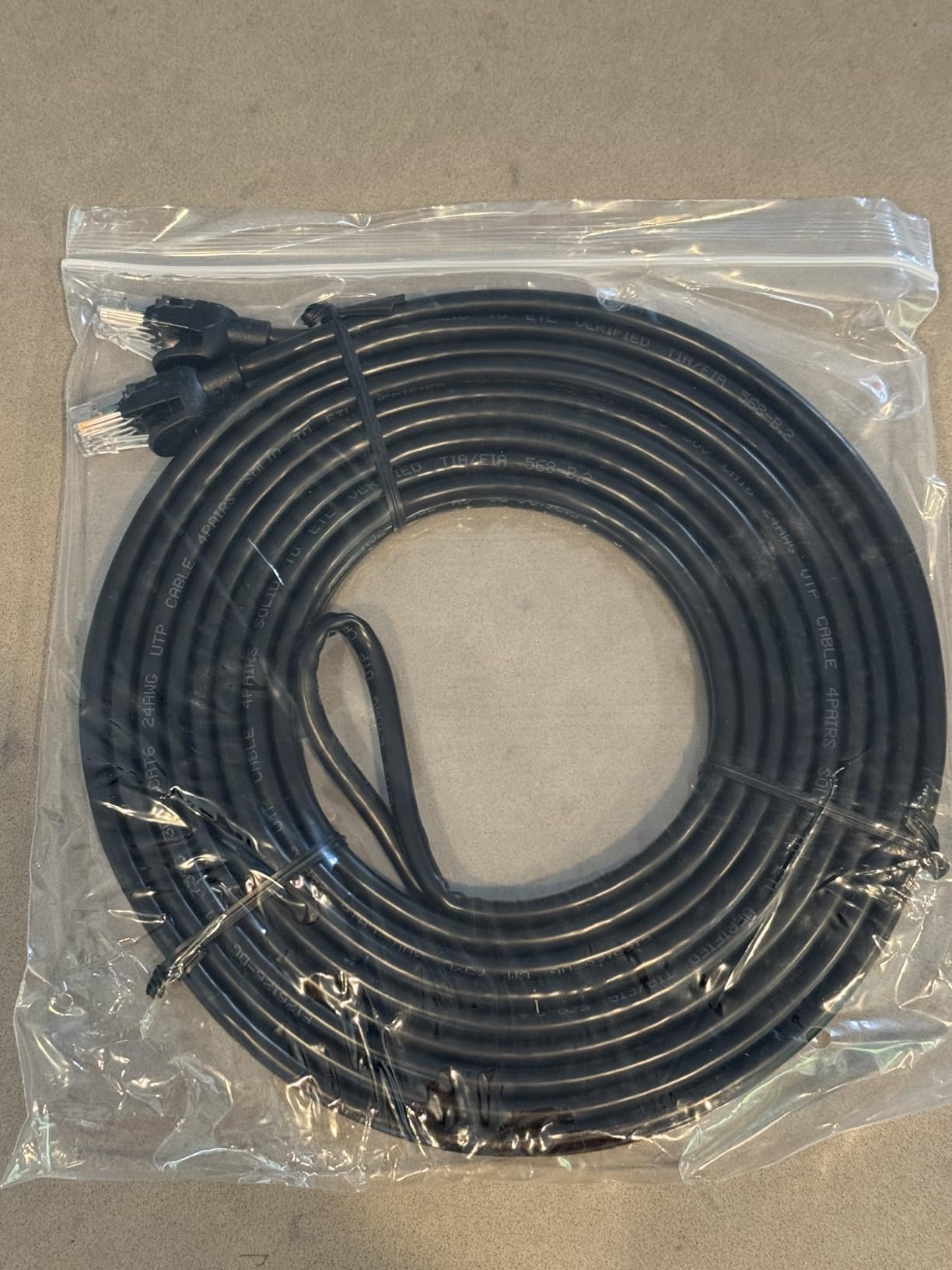 Ethernet Cable 50ft For Cat6/Cat5E, 10Gbps Compatible with Cat8/Cat7, 24AWG Network Cable Indoor&Outdoor, Direct Burial Waterproof&UV Resistant, High Speed Snagless RJ45 LAN Cord -PC/Router, Black customer photo 2