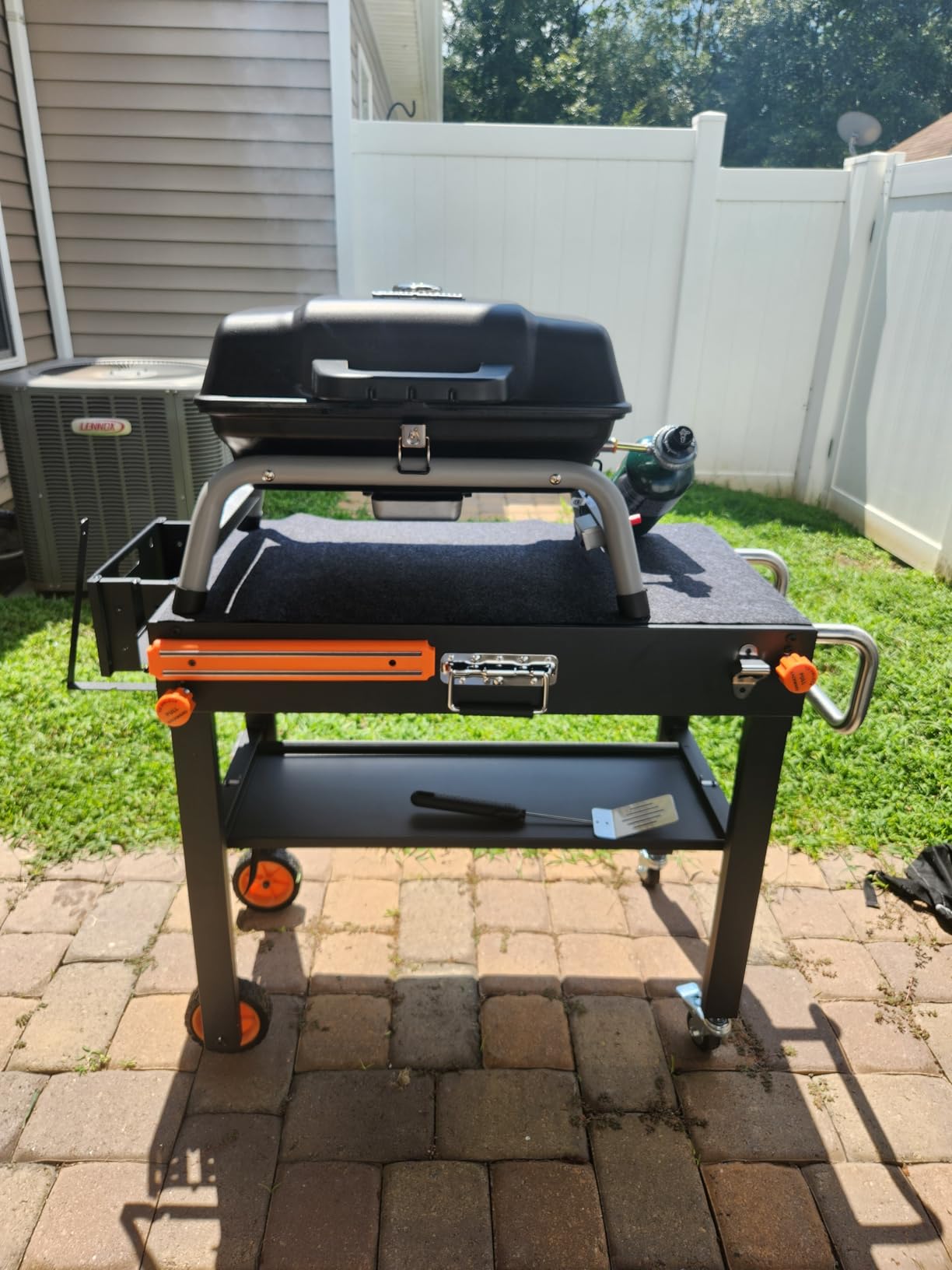 Grill Cart for Blackstone Griddle, Sturdy Grill Table, Blackstone Stand for 22 inch with Caddy, Blackstones Griddle Table with Wheels, Griddles Table Ninja Grill Stand for Tailgating, Camping customer photo 1