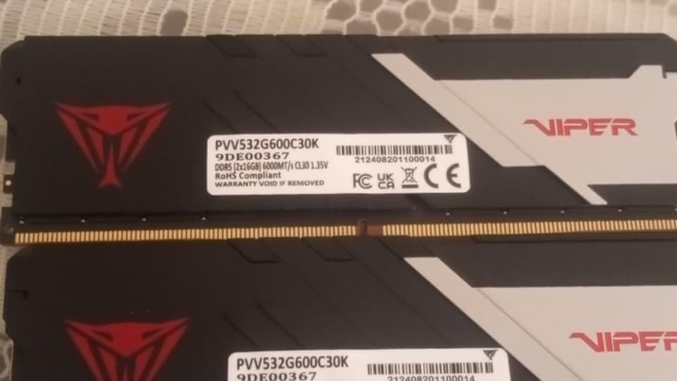 Patriot Viper Venom DDR5 RAM 32GB (2X16GB) 6000MHz CL30 Desktop Memory customer photo 2