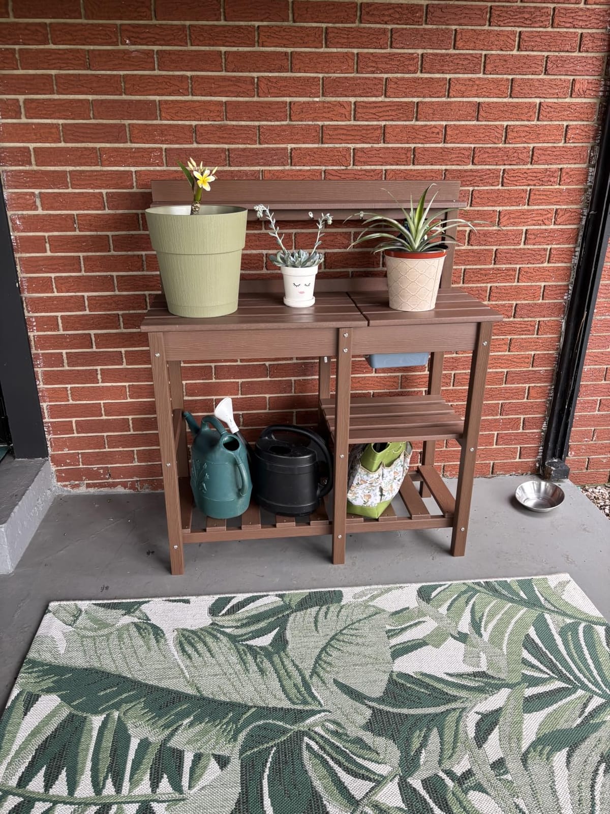 SERWALL Outdoor Potting Bench with Removable Sink,Gardening Table,Grey customer photo 2