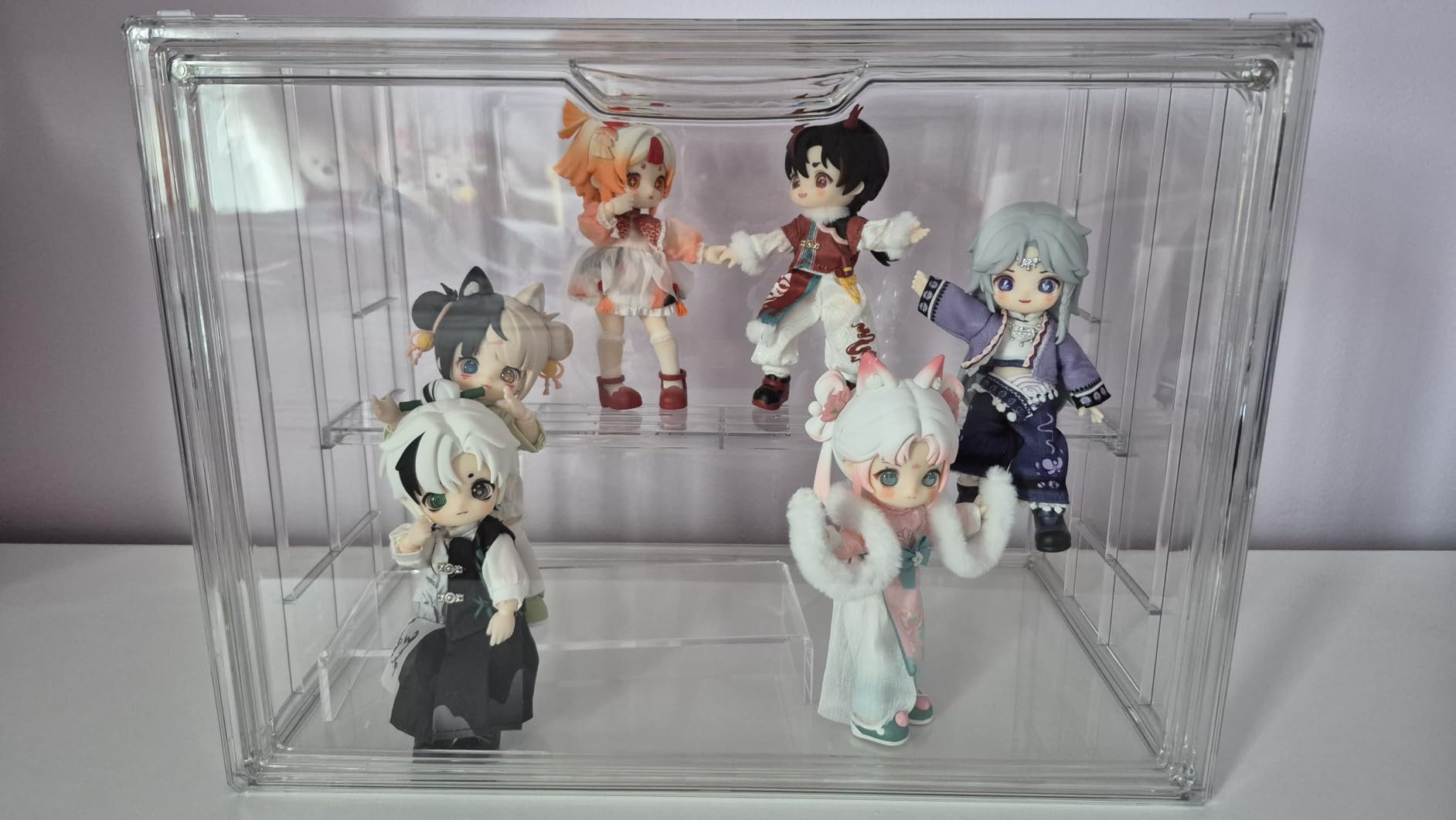 3 Layer Acrylic Display Case Stackable Clear Box for Collectibles,2 Pack customer photo 2