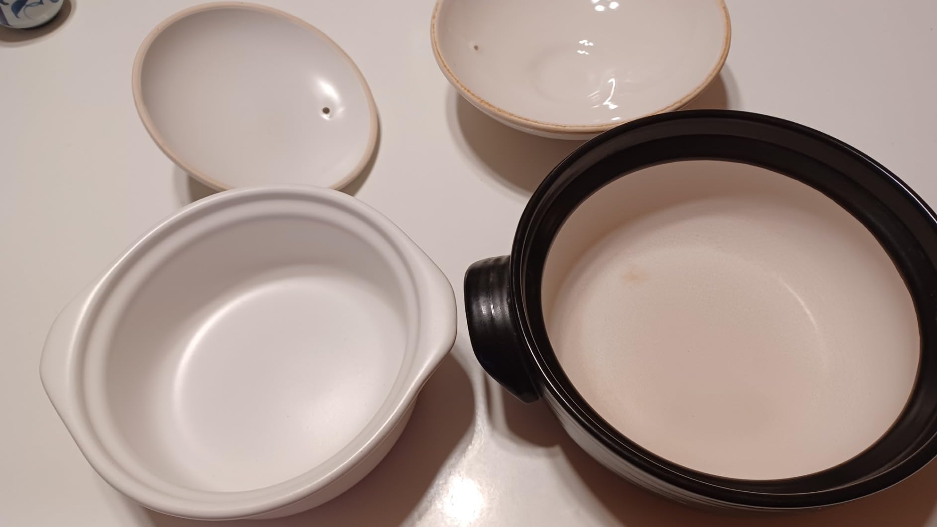 Clay Soup Pot with Lid - Ceramic Cookware Stockpot for Rice, White, 1.9 Quart customer photo 2
