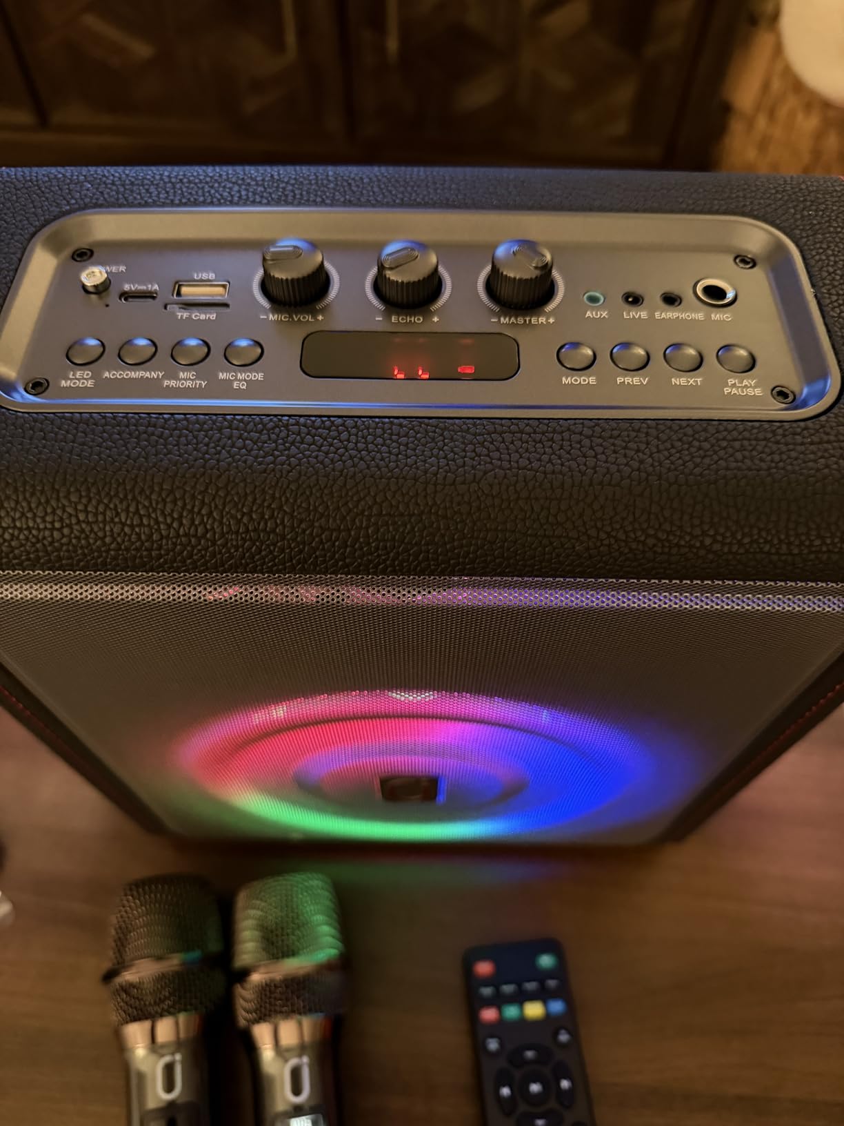 Karaoke Machine for Adults with 2 Wireless Microphones, 200W PA System customer photo 1
