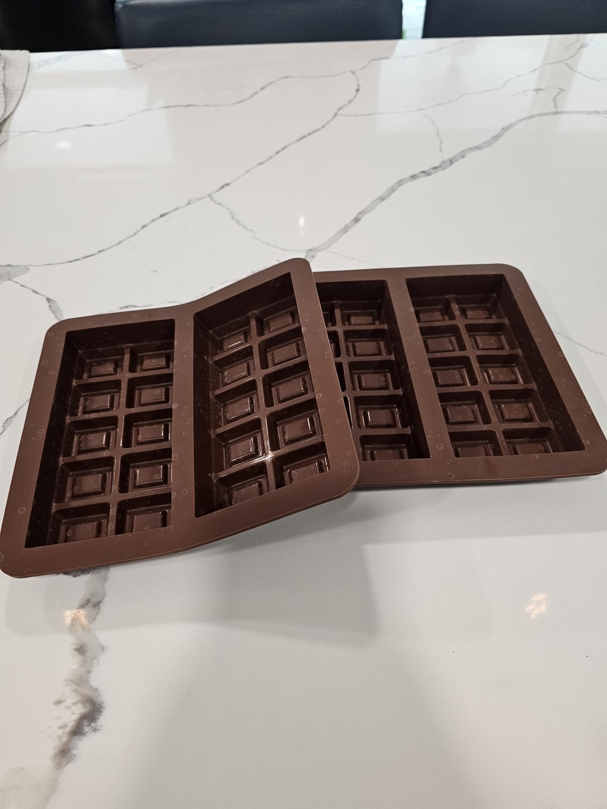 Webake Deep Chocolate Bar Molds 2 Pack, 1 Inch Platinum Silicone Dubai Chocolate Bar Molds for Stuffed Bar, Big Chocolate Candy Bar Mold for Filling Knafeh Pistachio Chocolate Bar customer photo 1