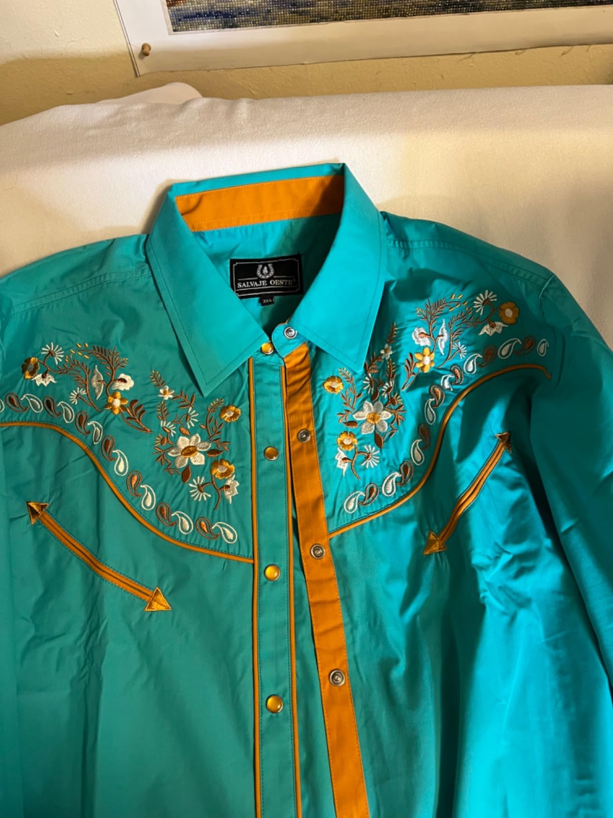SALVAJE OESTE Women's Embroidered Western Cowgirl Slim Fit Shirt Long Sleeve Snap Button Down Shirt with Embroidery customer photo 1