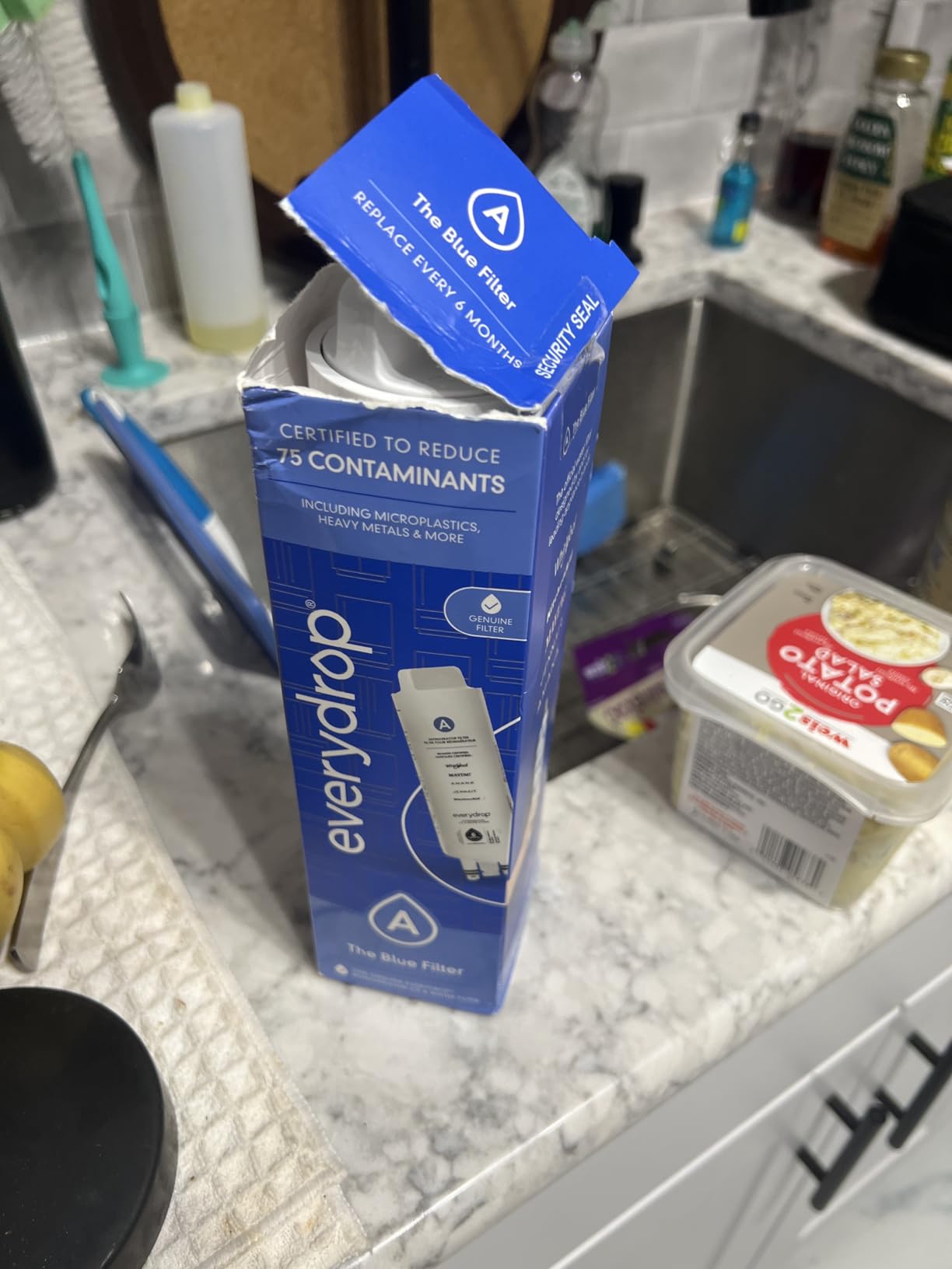 everydrop by Whirlpool Ice & Water Refrigerator Filter A, Blue, EDRARXD1 | Reduces 75 contaminants including 99% Microplastics, NSF 42/53/401 Certified customer photo 1