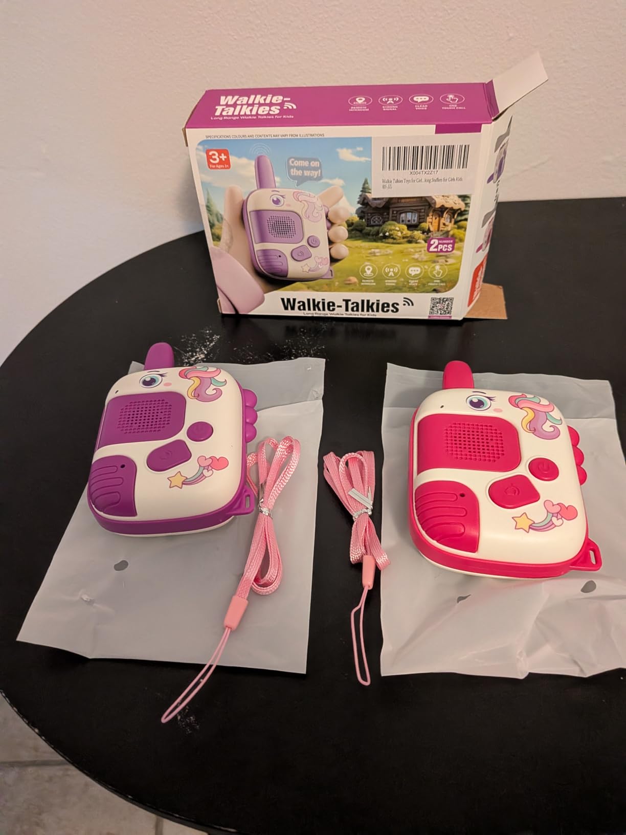 Walkie Talkies Toys for Girls:Unicorn Toys 2 Pack Birthday Gifts for 3 4 5-7 8 Year Old Girls Toy for 4 5 6 7 8-10 Year Old Camping Outdoor Game,Christmas Stocking Stuffers for Girls Kids customer photo 1