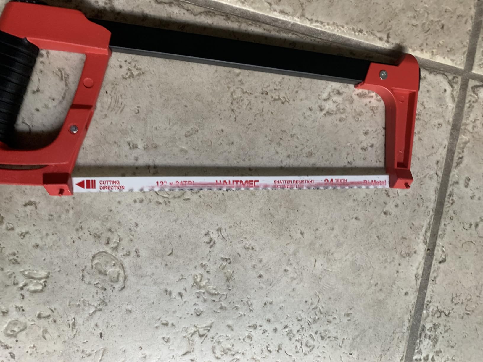 HAUTMEC 12-Inch Hacksaw, High Tension Hack Saw Frame with 24 TPI Bi-Metal HSS Blade, Hand Saw for Cutting Metal, Steel Pipe, PVC & Wood (HT0398) customer photo 1