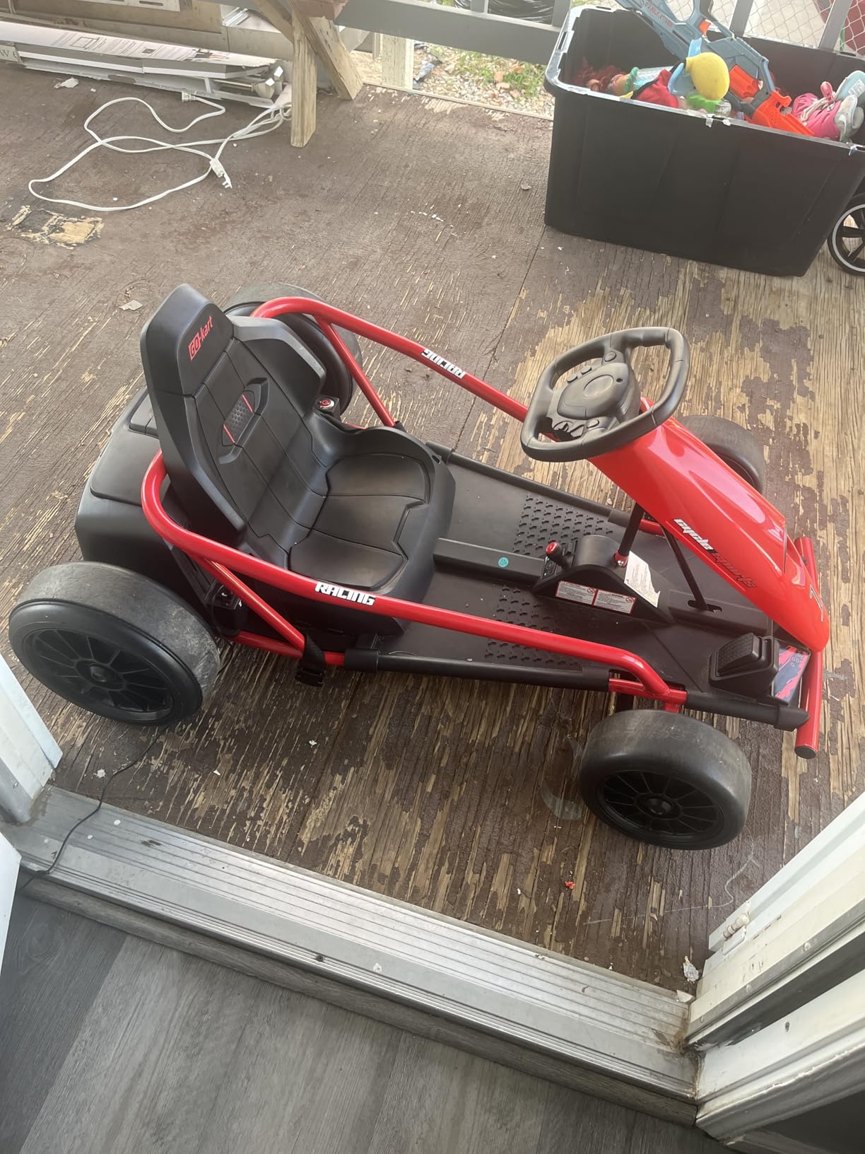 Aosom 24V 8.1 MPH Electric Go Kart Drifting Car Kids Ages 8-12 Blue customer photo 1