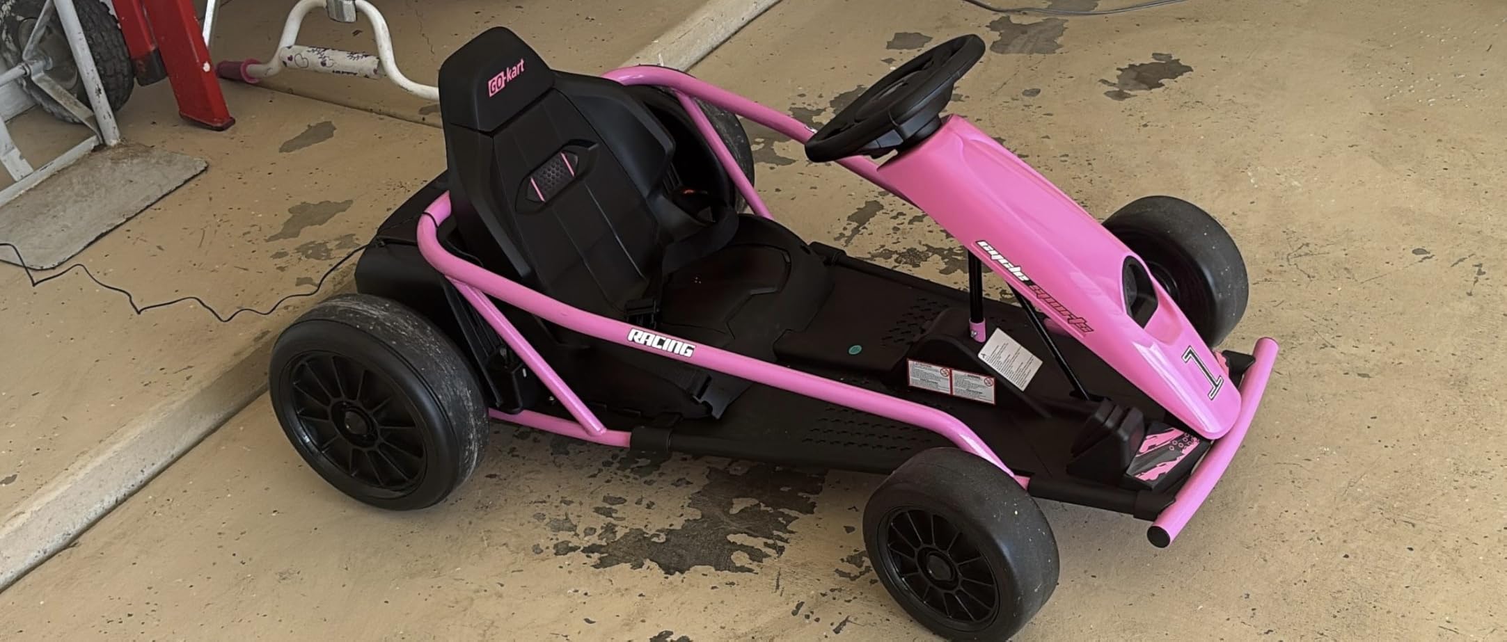 Aosom 24V 8.1 MPH Electric Go Kart Drifting Car Kids Ages 8-12 Blue customer photo 2