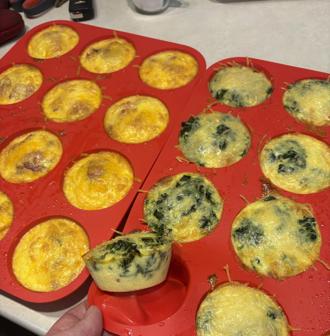 Redfly 2 Pack Silicone Muffin Pans for Baking & Cupcake Pan - 12 Cup Regular Size Silicone Molds, BPA Free Egg Bites Mold customer photo 2