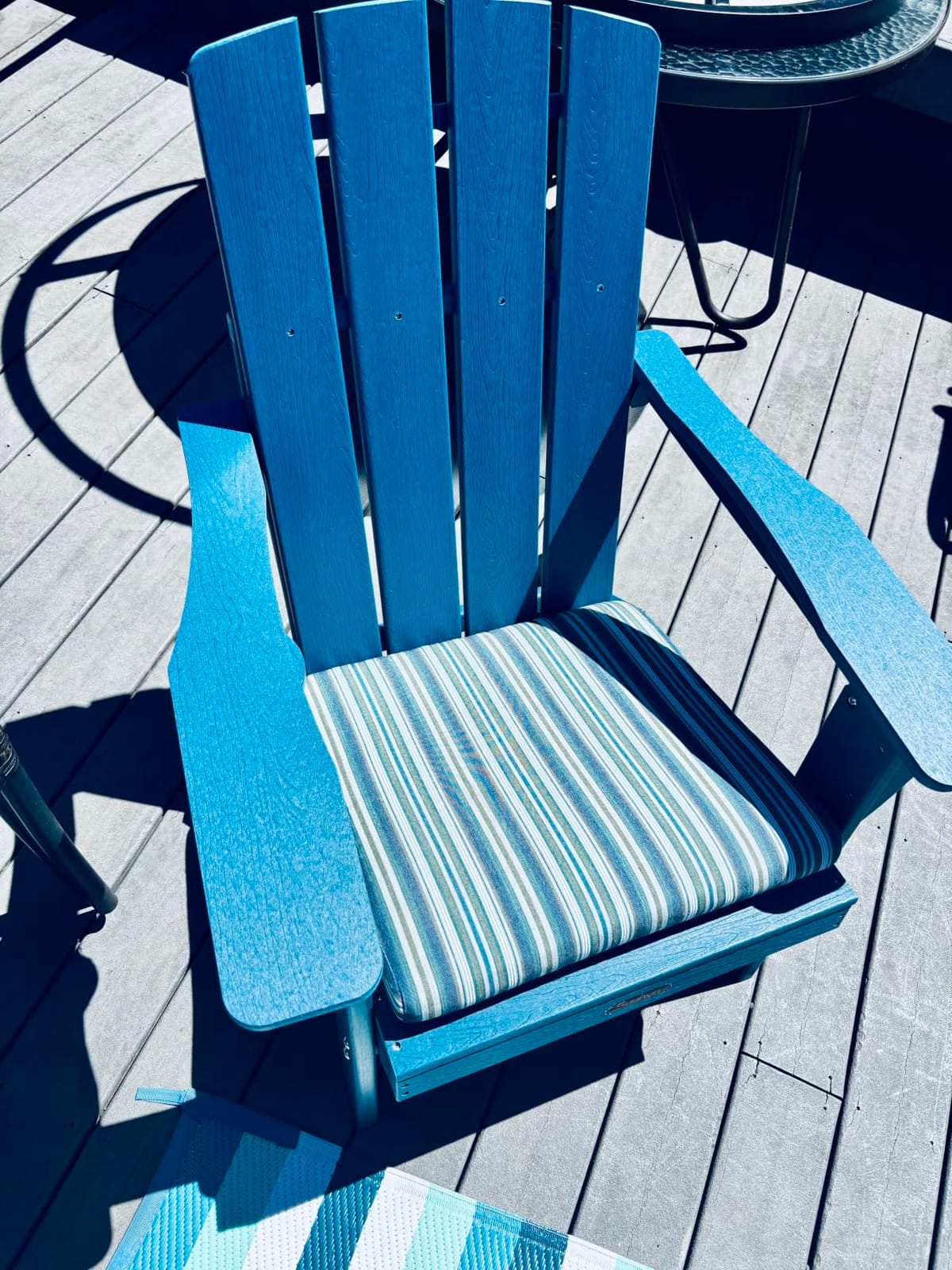 Folding Adirondack Chair, HDPE Adirondack Chairs with 2 Cup Holder, Plastic All-Weather Fire Pit Chairs, Outdoor Lawn Chair for Patio Garden (Black) customer photo 2
