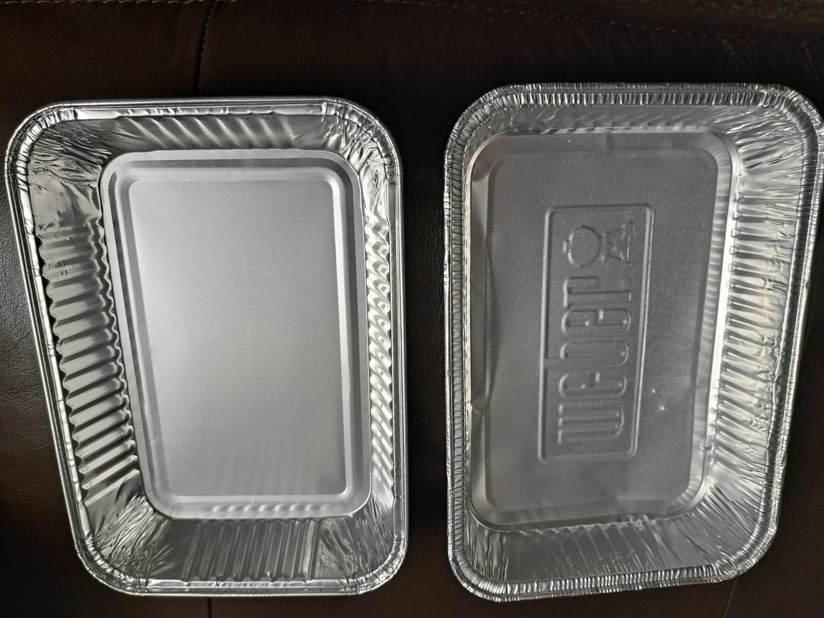 20 Pack Weber Grills Compatible Drip Pans 6415 for Weber Grills Spirit Gas Grills, Q Grills, Genesis and Genesis II LX 200 300 Series Disposable Aluminum Foil Grease Trays 6 x 1.4 x 8.6 Inches customer photo 2