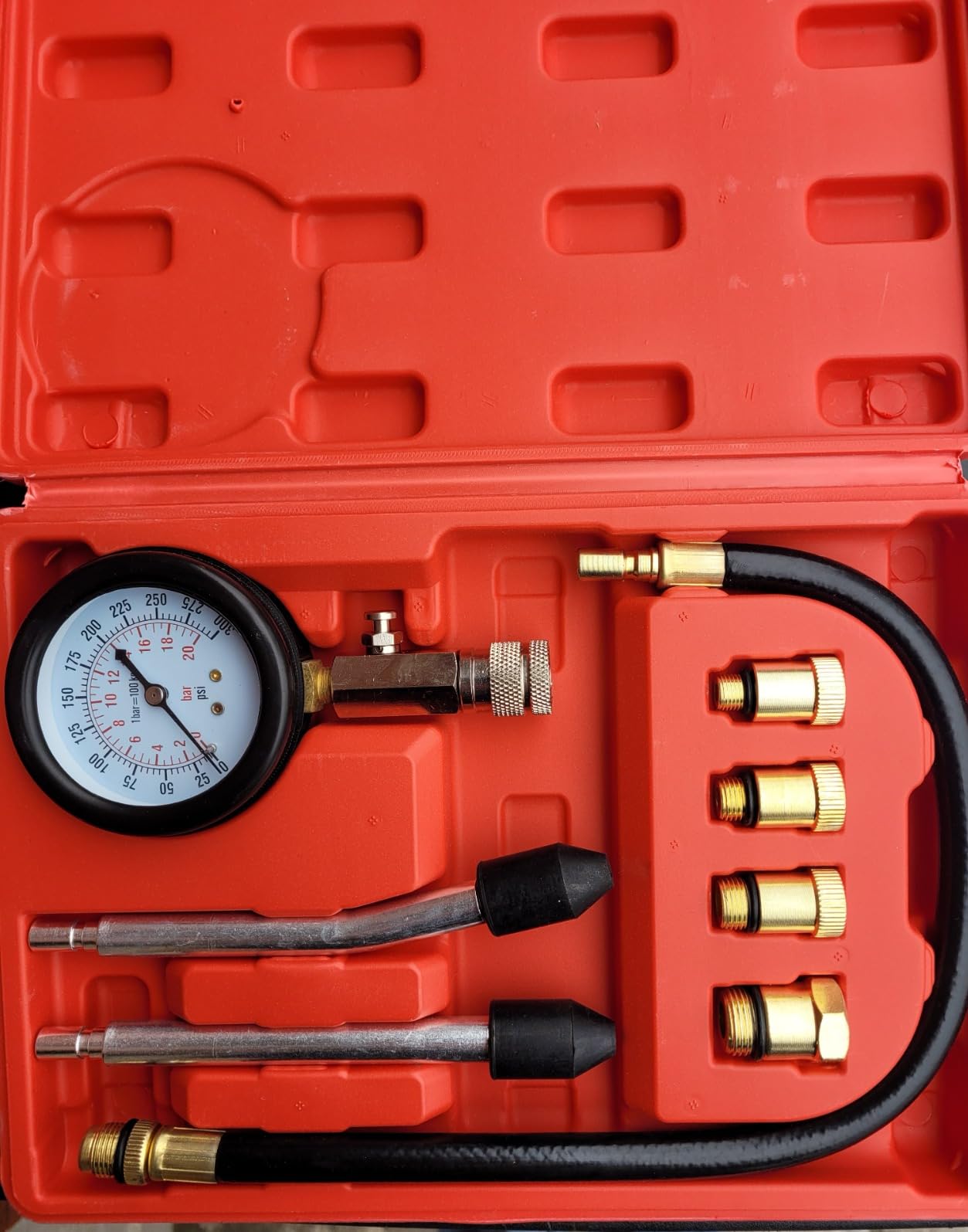 8 pcs Compression Tester Kit, Petrol Pressure Tester Range of 0-300 Psi | Engine Compression Tester Kit for Automotive Cars and Motorcycles, Compression Tester Small Engine with Portable Storage Box customer photo 1