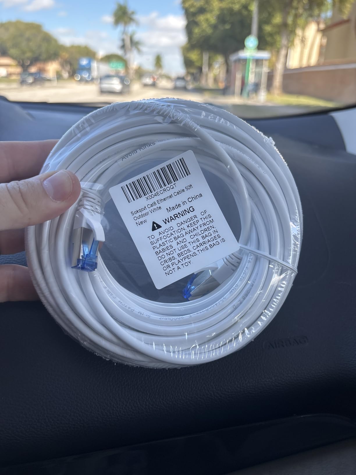 Sokqovt Cat 8 Ethernet Cable Slim 50ft Outdoor&Indoor, Pure Copper Cat8 Internet Cable for Waterproof & Direct Burial, Flexible Cat8 Ethernet Cable 40G 2000MHZ, Cat 8 Network Cable for Indoor Black customer photo 2