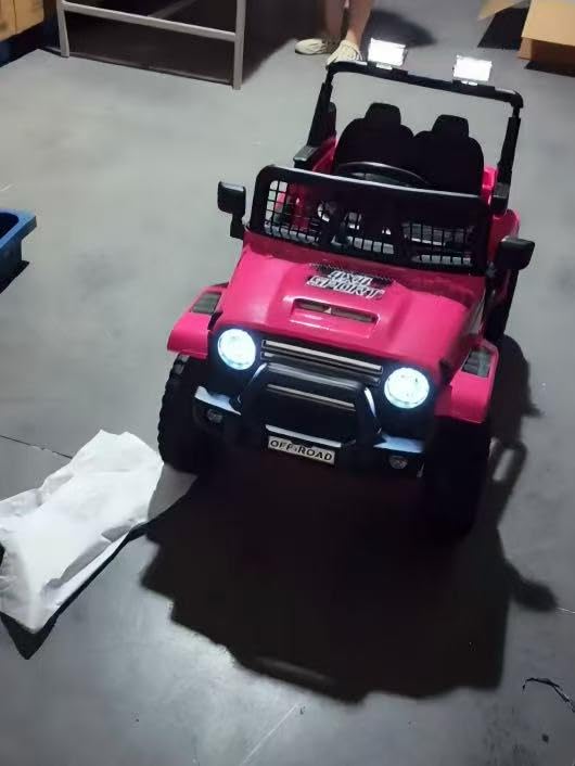 24V Ride on Toys, 2 Seater Kids Electric Car w/Remote Control, 4X4 Motor, 3 Speed, Bluetooth Music, Spring Suspension, LED Light, Off Road Power Car Wheel for Boys Girls Ages 3-8(D-Black) customer photo 1