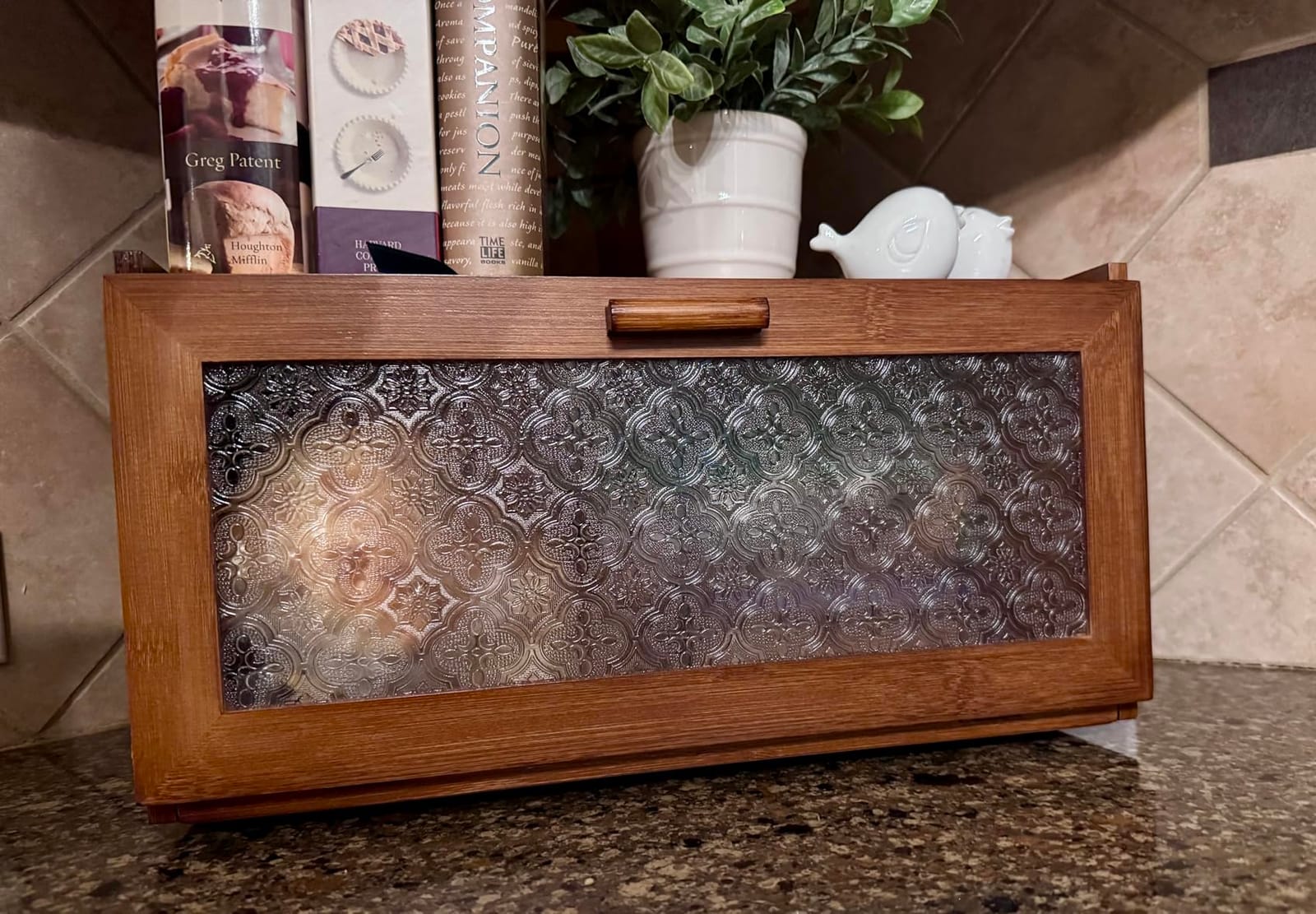 ETMI Vintage Bread Box for Kitchen Countertop - Retro Brown Bread Storage Box Breadbox customer photo 1