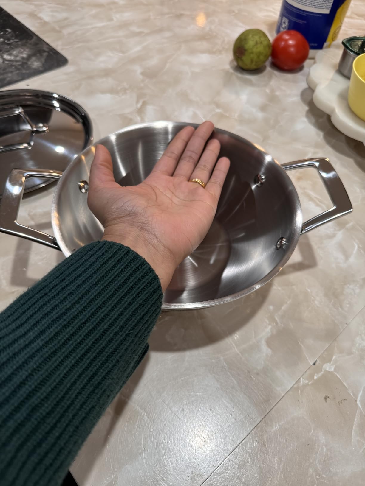 Tramontina Utsava 4-Quart Tri-Ply Clad Stainless Steel Kadai with Lid customer photo 1