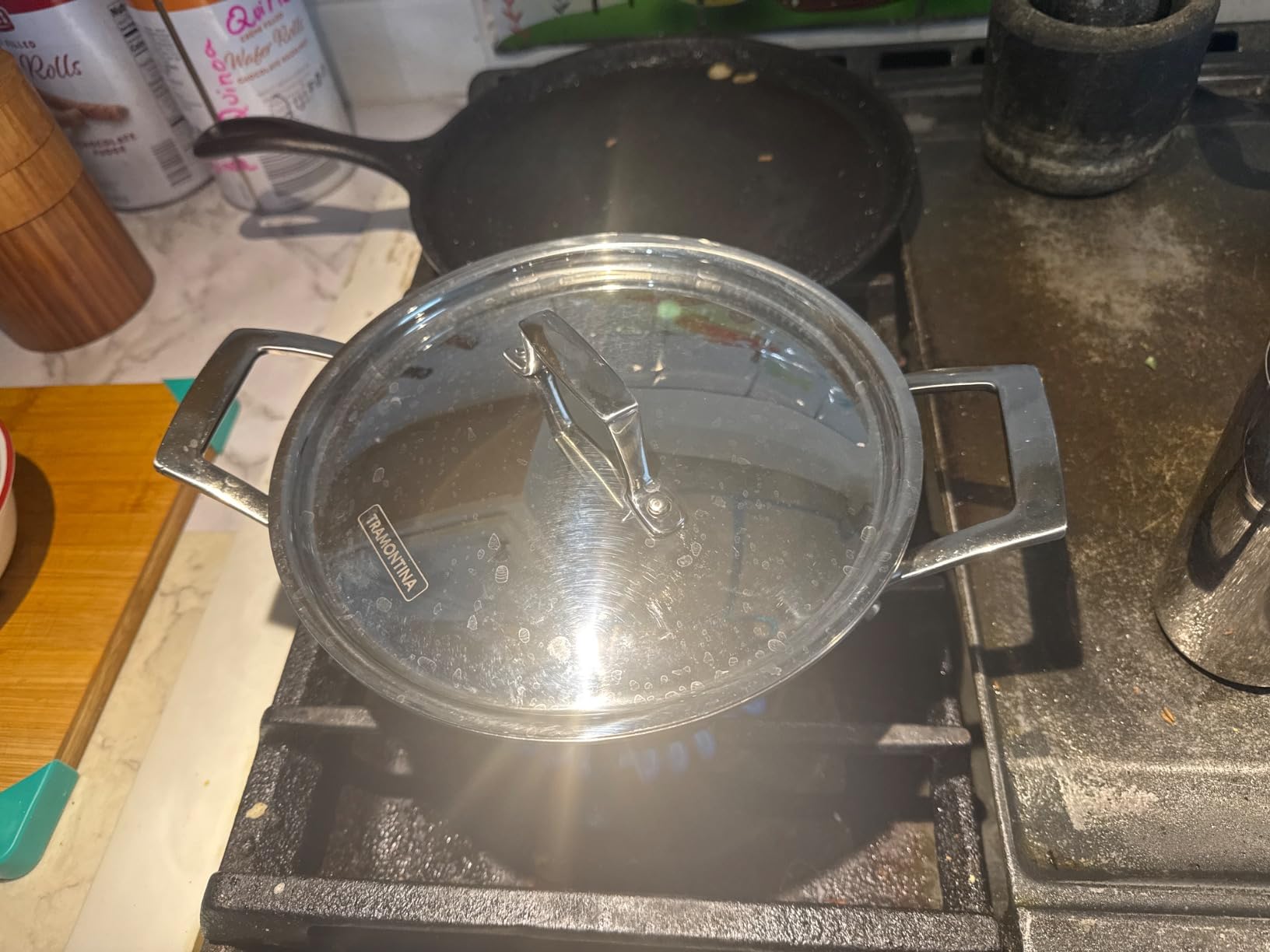 Tramontina Utsava 4-Quart Tri-Ply Clad Stainless Steel Kadai with Lid customer photo 2