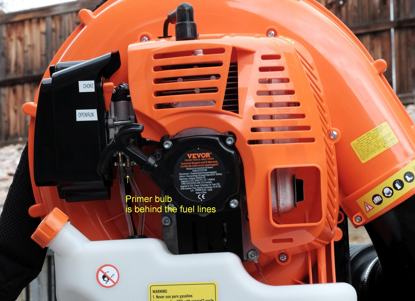 VEVOR 63CC Gas Backpack Leaf Blower, 2-Cycle 1110CFM 220MPH customer photo 1