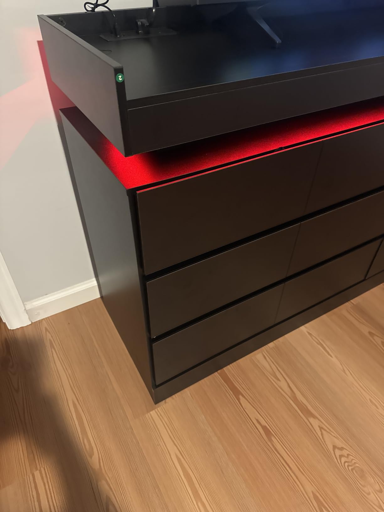 Gyfimoie 9 Drawer Dresser with Power Outlet, Modern Dresser with LED Light | Modern Chest of Drawers for Closet, Wide Drawer Organizer Cabinet for Bedroom, Living Room customer photo 1