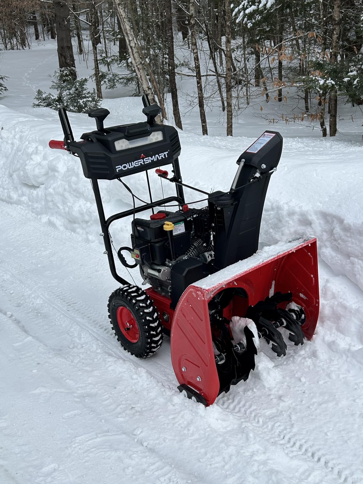 PowerSmart 26-Inch Self-Propelled Gas Snow Blower, Powered by B&S 208cc Engine, Electric Start, 13-Inch Snow Tires, Handle Warmer, Two-Stage Snow Blowers with LED Lights customer photo 1