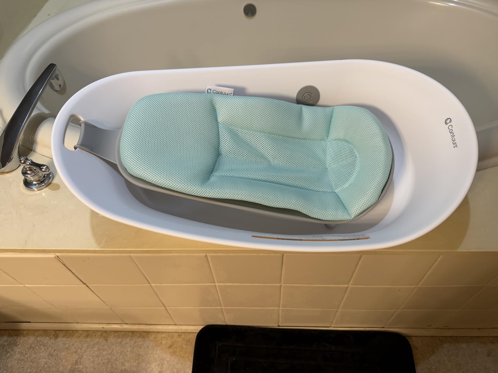 Contours Oasis 4-in-1 Baby Bathtub, Portable Infant Bath Seat for Newborn to Toddler Support, Mint - Includes Quick-Dry Mesh Pad, Non-Slip Base customer photo 1