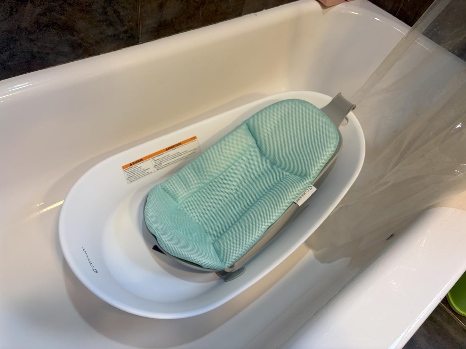 Contours Oasis 4-in-1 Baby Bathtub, Portable Infant Bath Seat for Newborn to Toddler Support, Mint - Includes Quick-Dry Mesh Pad, Non-Slip Base customer photo 2