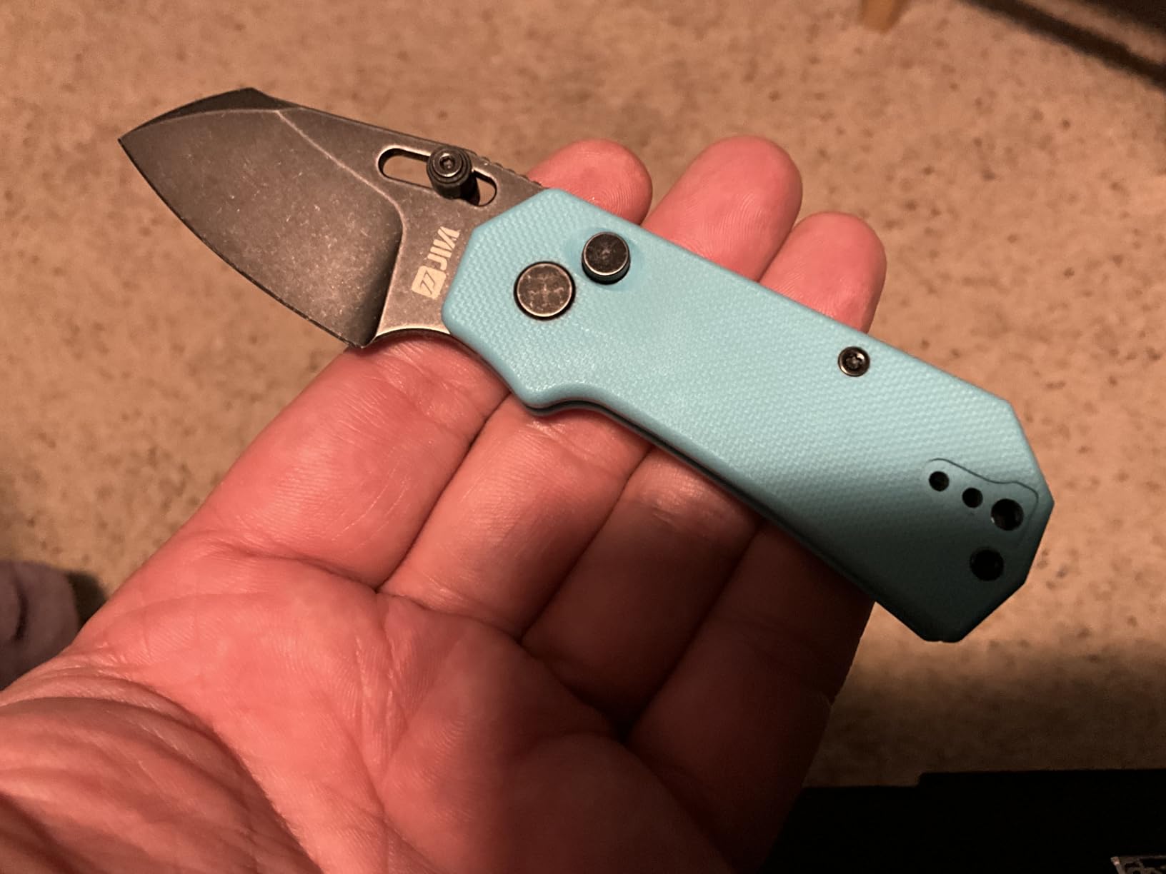 JIN Rhino Small Pocket Knife for Men, Button Lock EDC, DIY Folding Knife Kit, 2