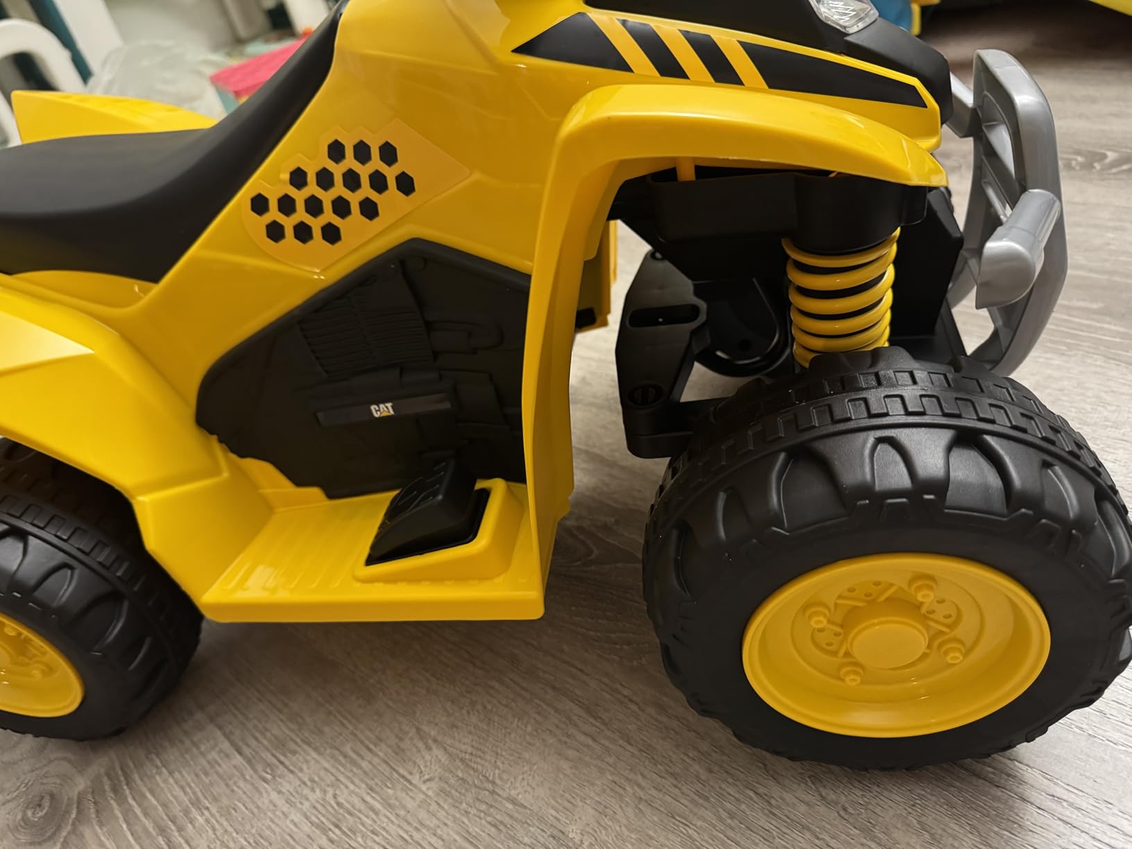 Costzon Kids ATV, 6V Battery Powered Electric Vehicle Four Wheeler Quad w/Storage Basket, Headlight, Horn, Music, MP3 & USB, Toddler 4 Wheeler Ride on Car Toy for Boys Girls 18-36 Months (Black+Camo) customer photo 2