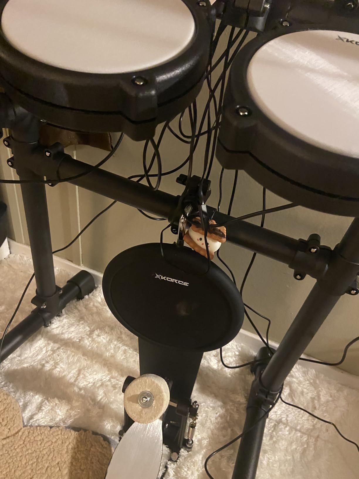 Electronic Drum Set Electric Drum Kit with 4 Quiet Mesh Pads and 6