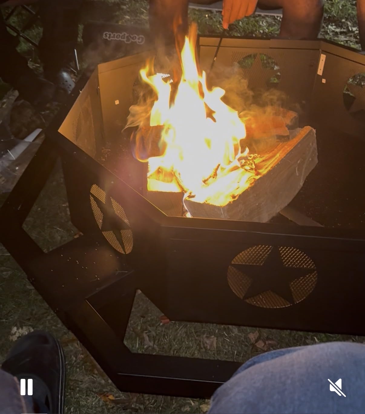 45 inch Large Fire Pit, Outdoor Fire Pit with Heavy Duty Construction, Wood Burning Fire Pits for Outside Octagonal Firepit for Camping, Backyard, Patio, Black customer photo 2