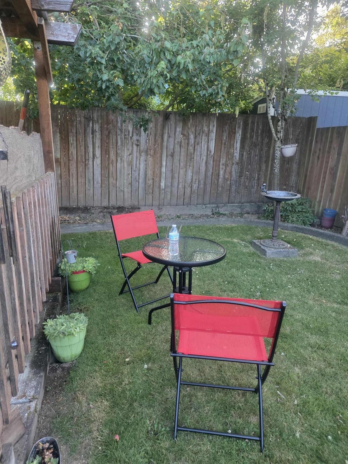 Best Choice Products 3-Piece Patio Bistro Dining Furniture Set w/Textured Glass Tabletop, 2 Steel Folding Chairs, Polyester Fabric - Sage customer photo 1