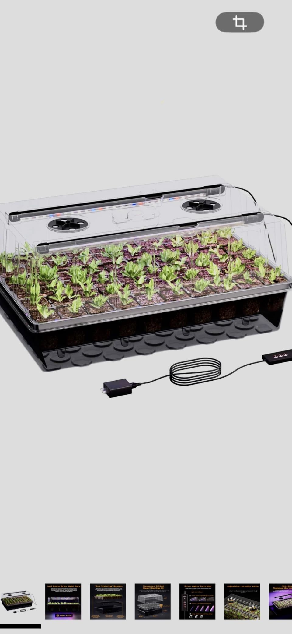 Patigrow 120-Cell Self-Watering Seed Starter Tray with Grow Light, Seed Starter Kit with 4.07” Humidity Dome, Indoor Seedling Starter Tray, Seed Starting Trays for Plant Germination, Seeds Growing customer photo 2