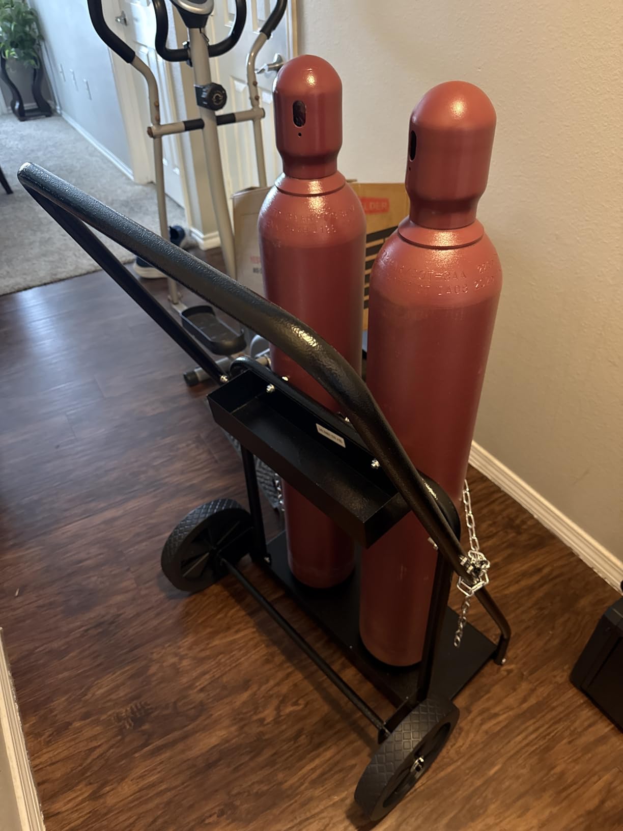 Dual Welding Cylinders Cart Oxygen Acetylene Tank Cart Heavy Duty | 440LBS Static Weight Capacity, 10