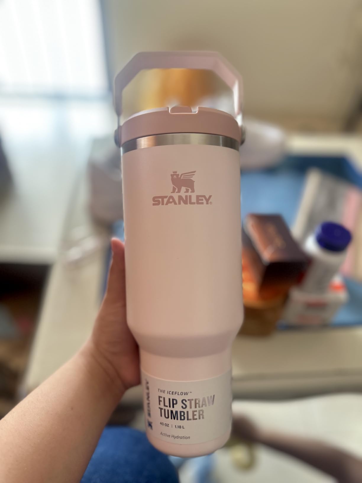 STANLEY IceFlow 2.0 Flip Straw Tumbler, 30 oz, Ash | Easy Carry Handle | Twist On Lid and Flip Up Straw | Leak Resistant Water Bottle | Insulated Stainless Steel | BPA-Free customer photo 1
