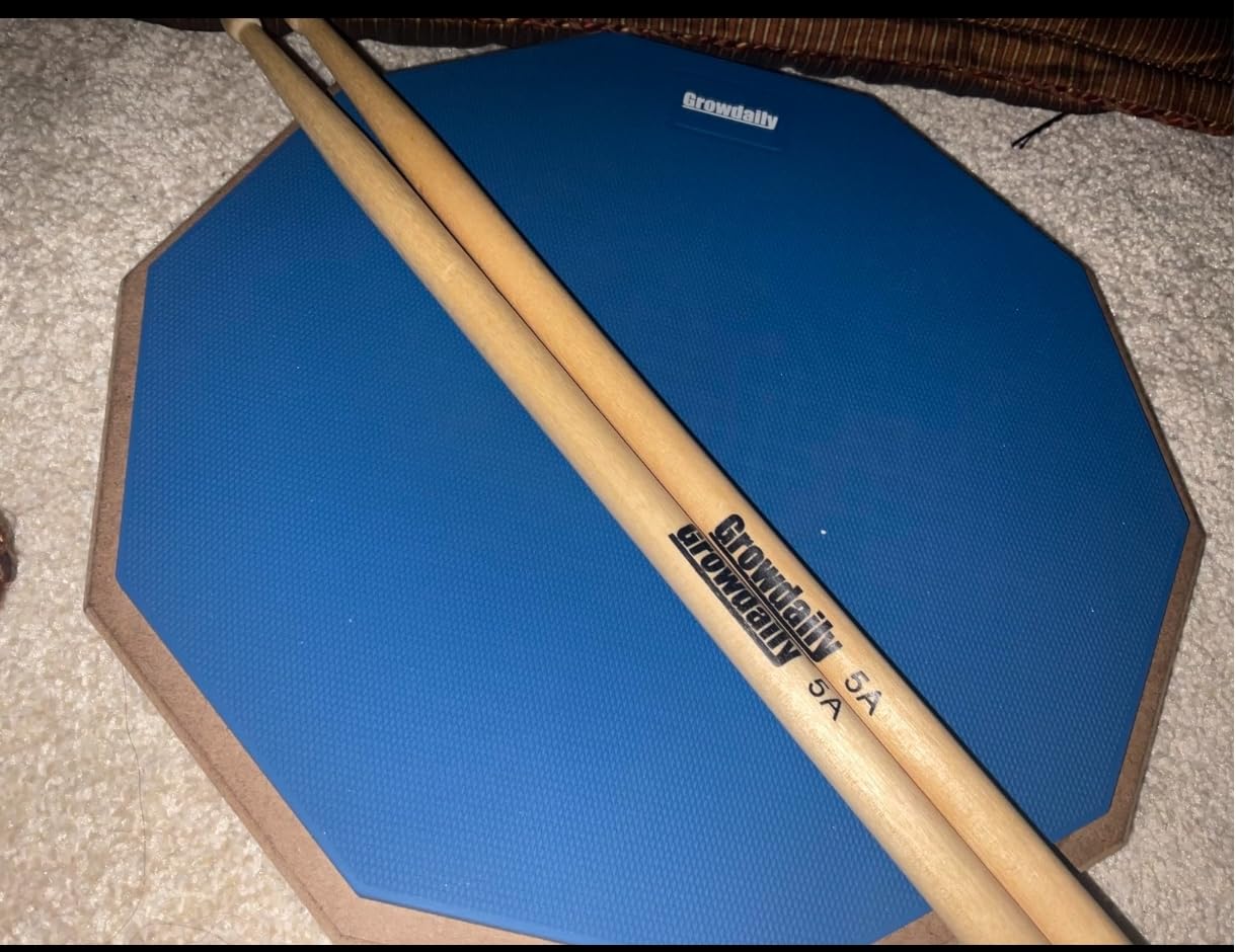 Drum Practice Pad Snare Drum Stand Set 12 In | With Double Sided Silent Drum Pad, Drum sticks, Carrying Bag Adjustable Stand (Grey) customer photo 2