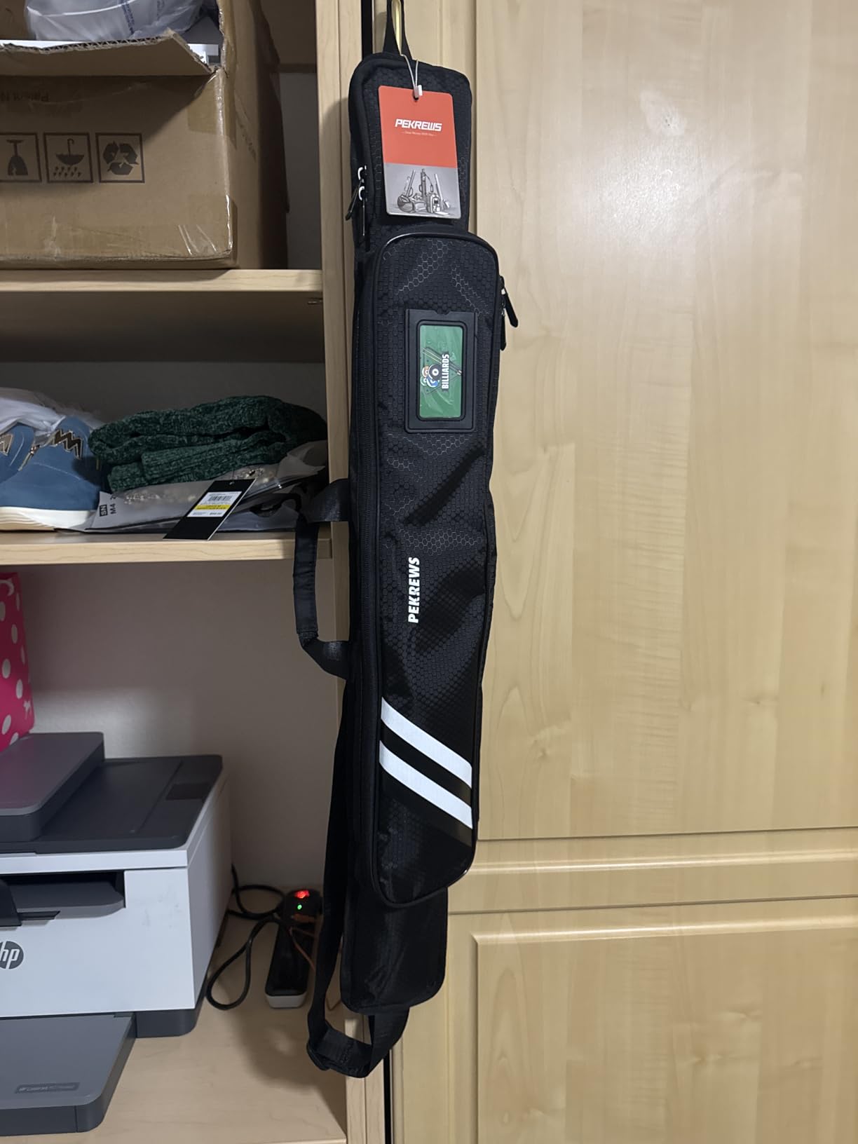 PEKREWS Pool Cue Case, 1x1 Soft Pool Stick Bag with Accessory Pocket customer photo 1