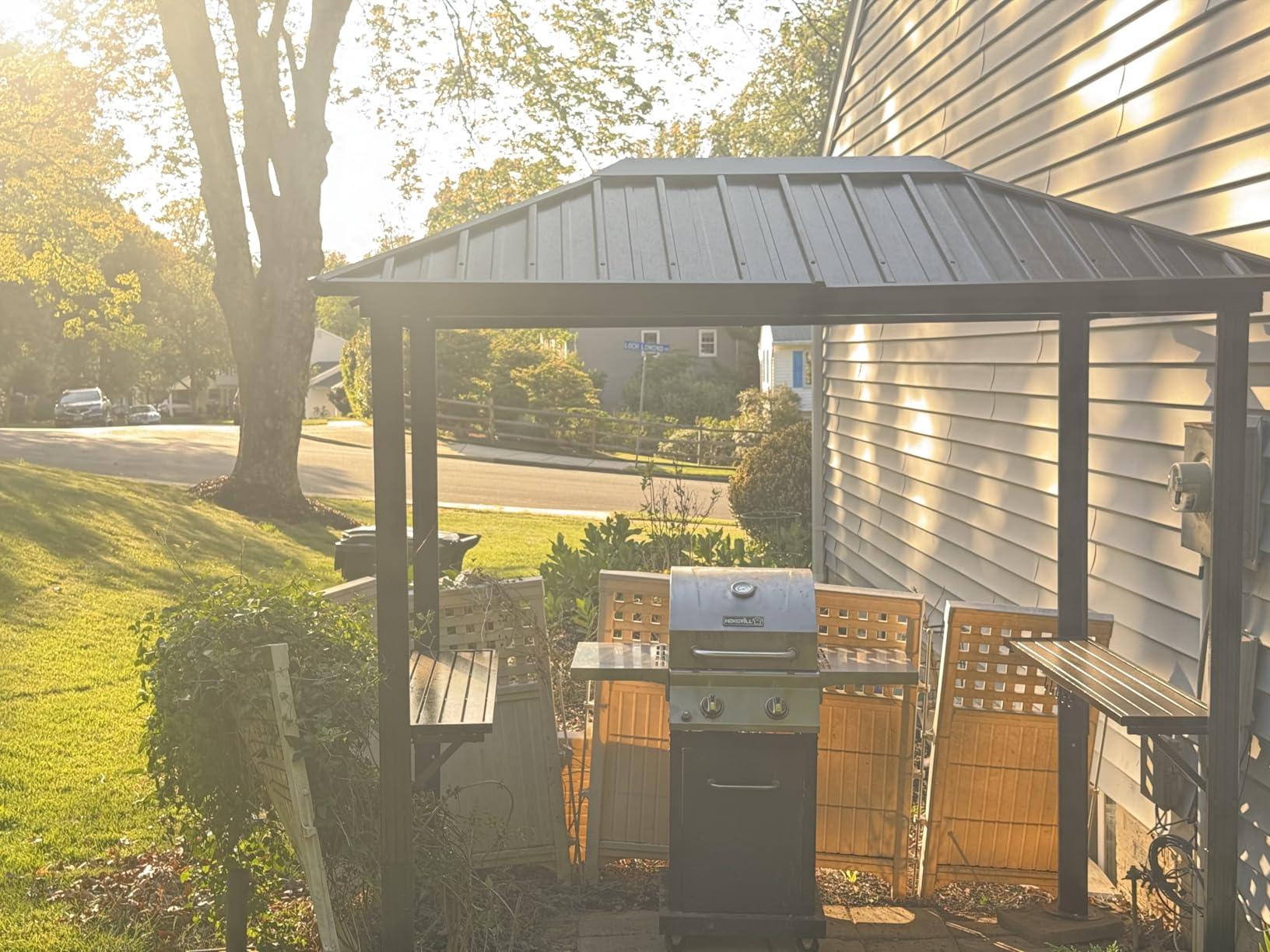 Aoxun 5 x 8FT Grill Hardtop Gazebo with Galvanized Steel Roof, Gray customer photo 1