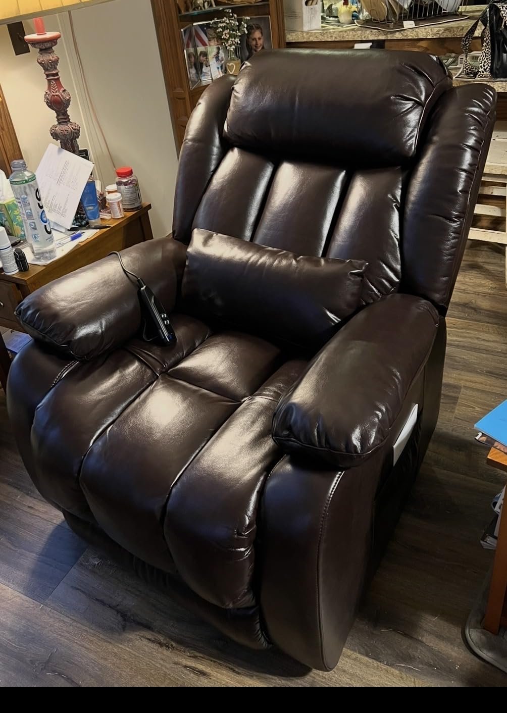 Infinite Position Lay Flat Power Lift Recliner Chair for Elderly, Brown customer photo 2