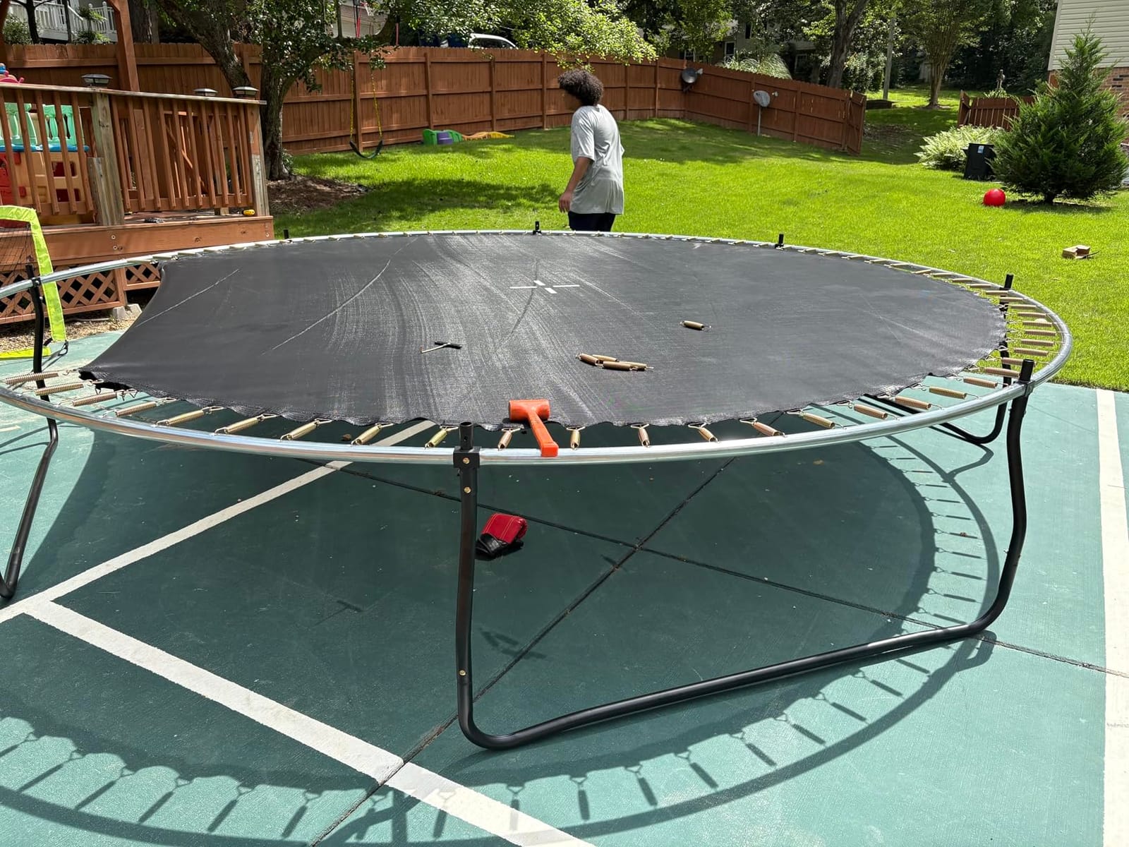 YUMPIE 8FT 10FT 12FT 14FT 16FT Quick-Connect Outdoor Trampoline with Ladder customer photo 1