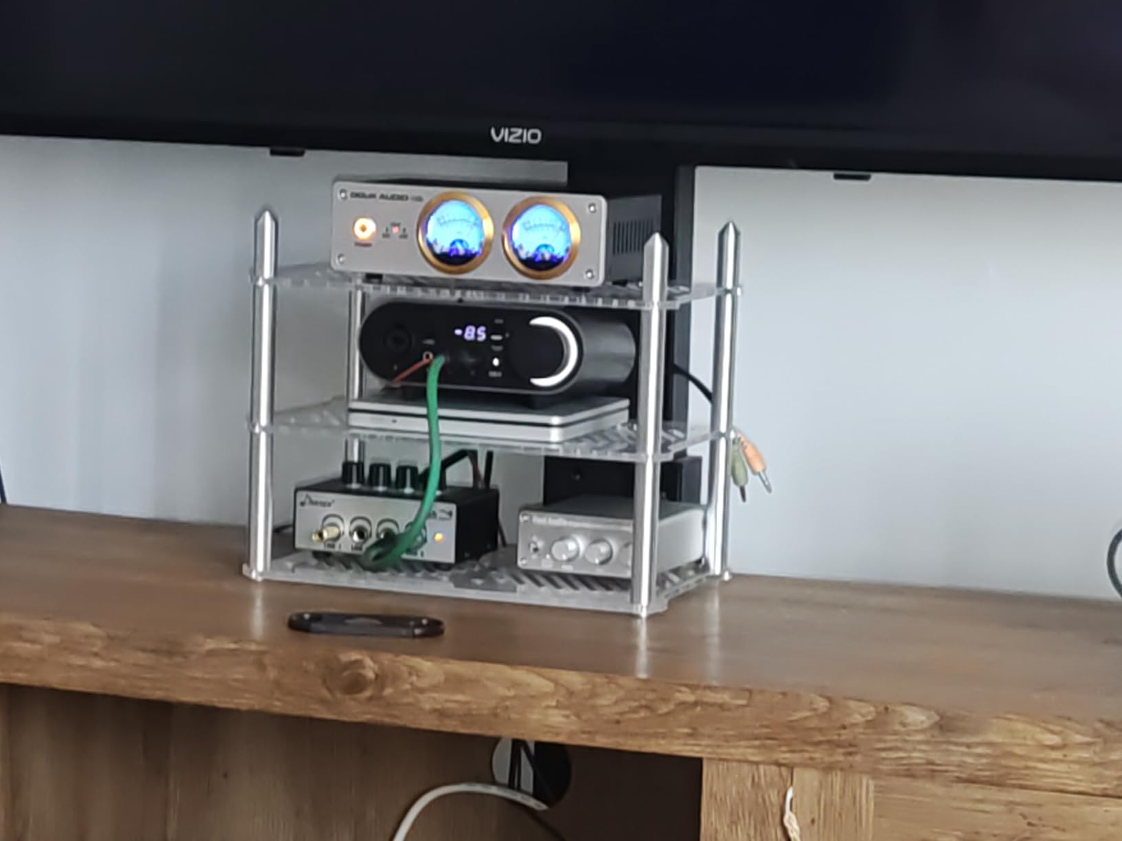 Fosi Audio Acrylic Amplifier Rack for Cooling Fan, Sturdy Audio Equipment Rack for Home Theater, HiFi and AV Component Rack, Ventilated Speaker Stand for Studio and Audio Devices customer photo 1