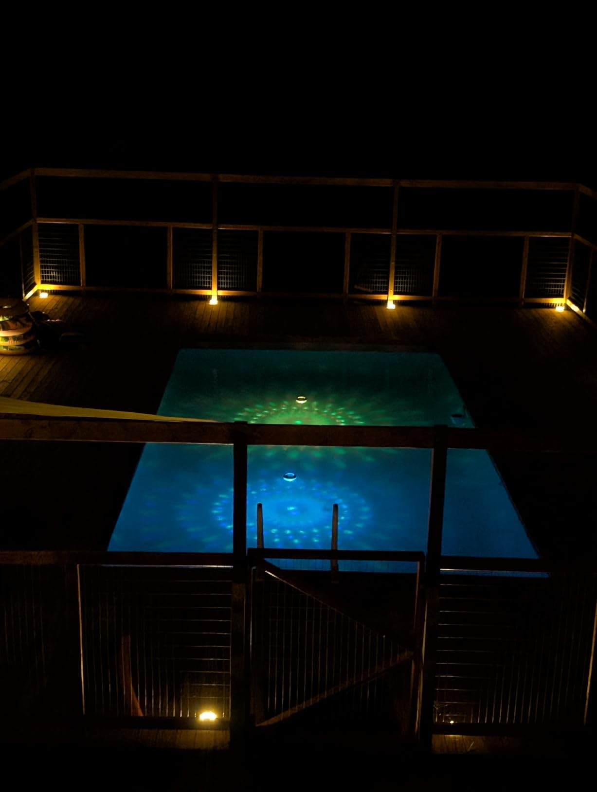 Floating Pool Lights w/Remote, 6.5 Inch RGB Color Changing Solar Pool Lights that Float with 9 Dynamic Lighting, IP68 Waterproof Hangable Solar Floating Light for Pool Garden Weeding Decor(2) customer photo 1