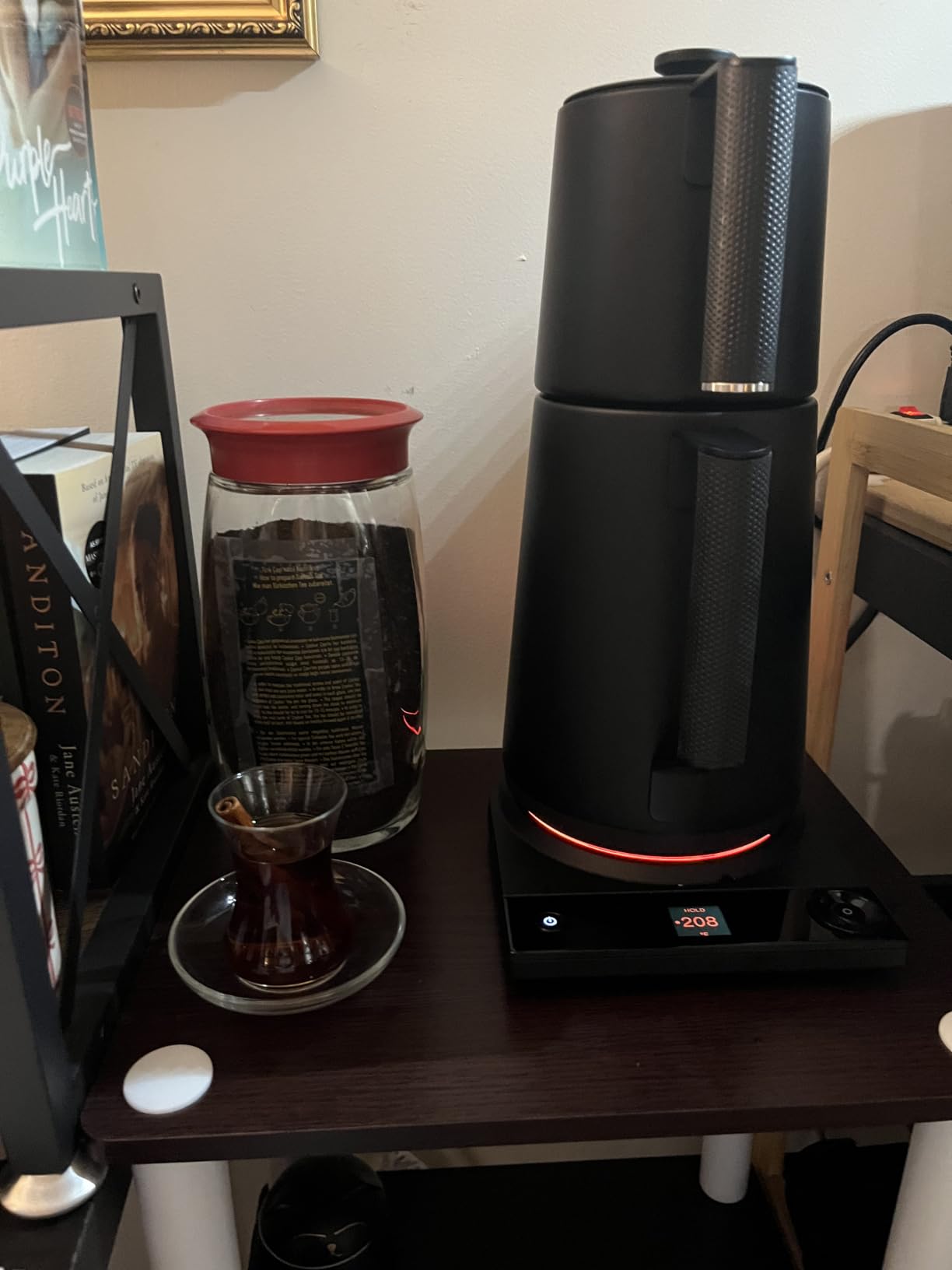 Saki Turkish Tea Maker Machine Pro, Electric Double-Pot Teapot 1.75L, 120 Min Keep-Warm, Stainless Steel BPA-Free, Auto Shut-Off & Boil-Dry, LED Brew Ring, Matte Black customer photo 1
