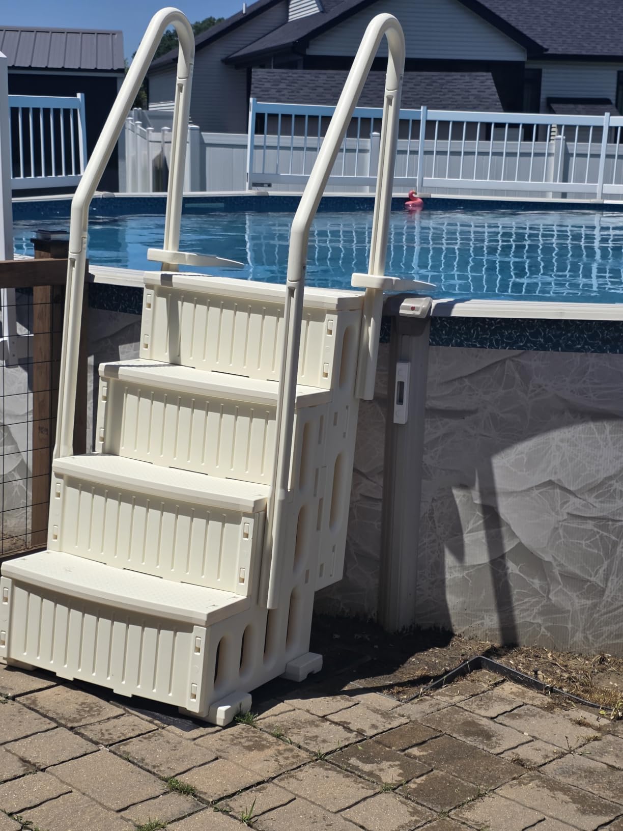 VEVOR Swimming Pool Ladder, 4-Step Double Handrails Stairs with Non-Slip Heavy Duty Steps, Reliable 400 lbs Max Load Capacity, for 48-54 in Inground & Above-Ground Pools of Any Decking Surface, Grey customer photo 2