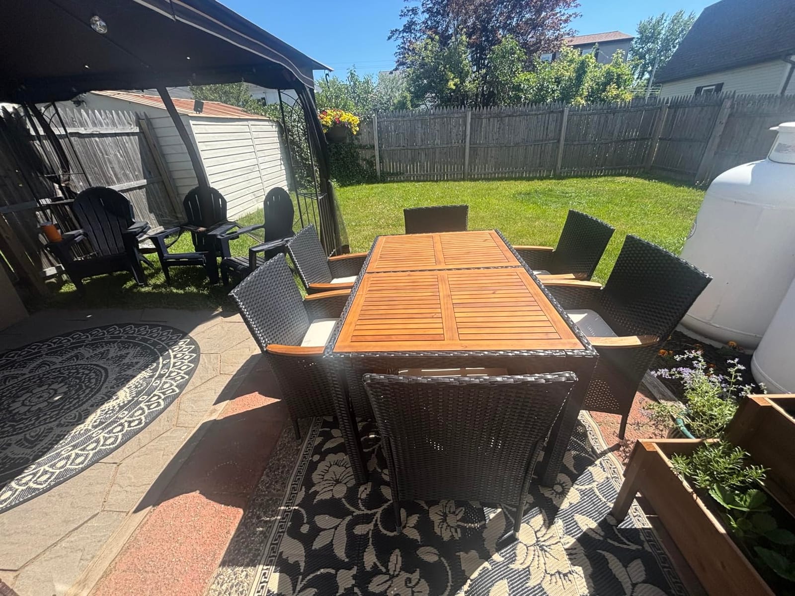 Yaheetech 7 Piece Patio Furniture Set, Outdoor Dining Acacia Wood Table Top customer photo 1