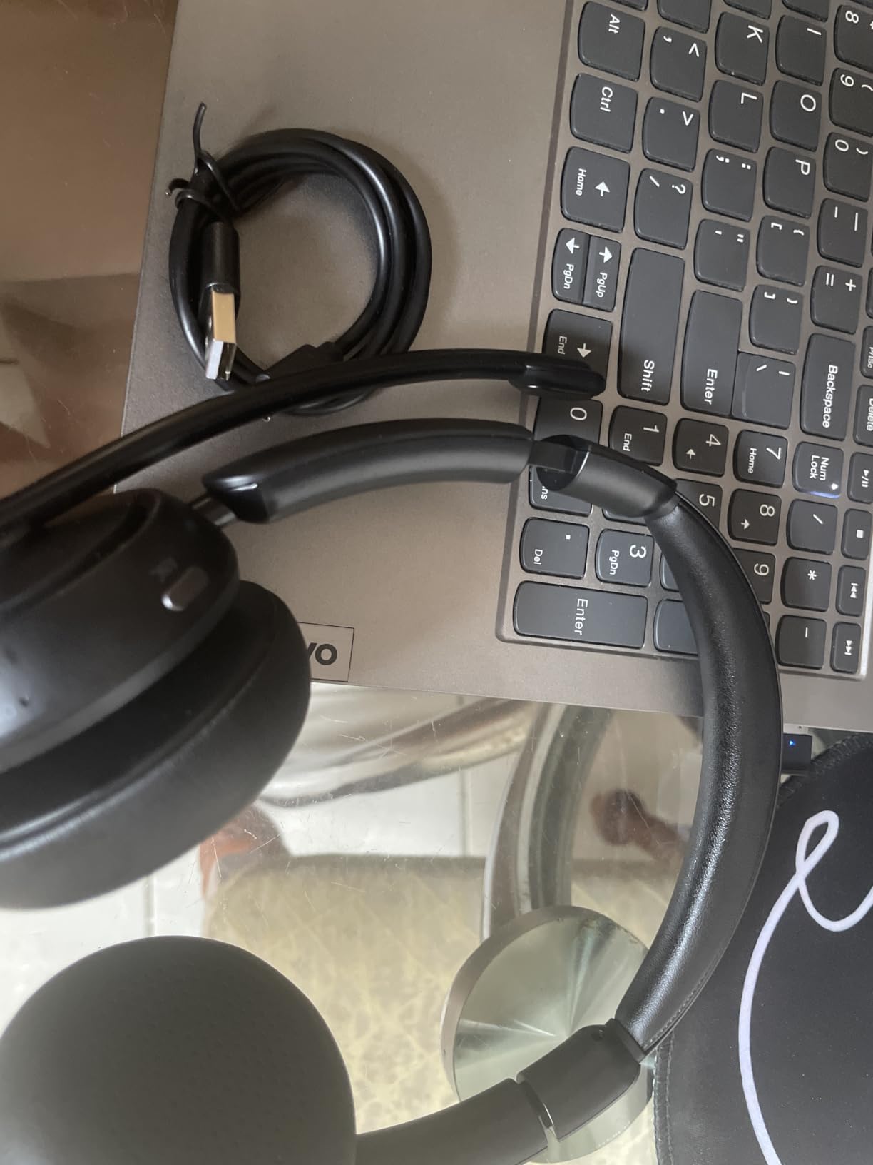 Upgrade ANC & ENC Wireless Headset with Mic for Work(Flip-to-Mute & Dongle) customer photo 1