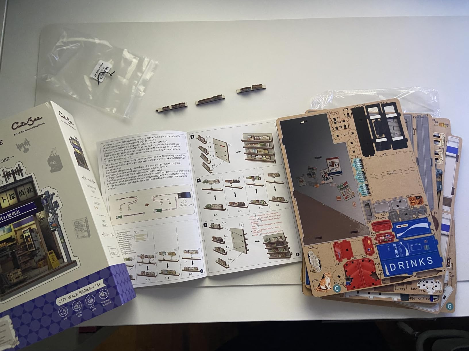 CUTEBEE Book Nook Kit, DIY Miniature House Coffee Shop Dollhouse, Corner Coffee Shop customer photo 2